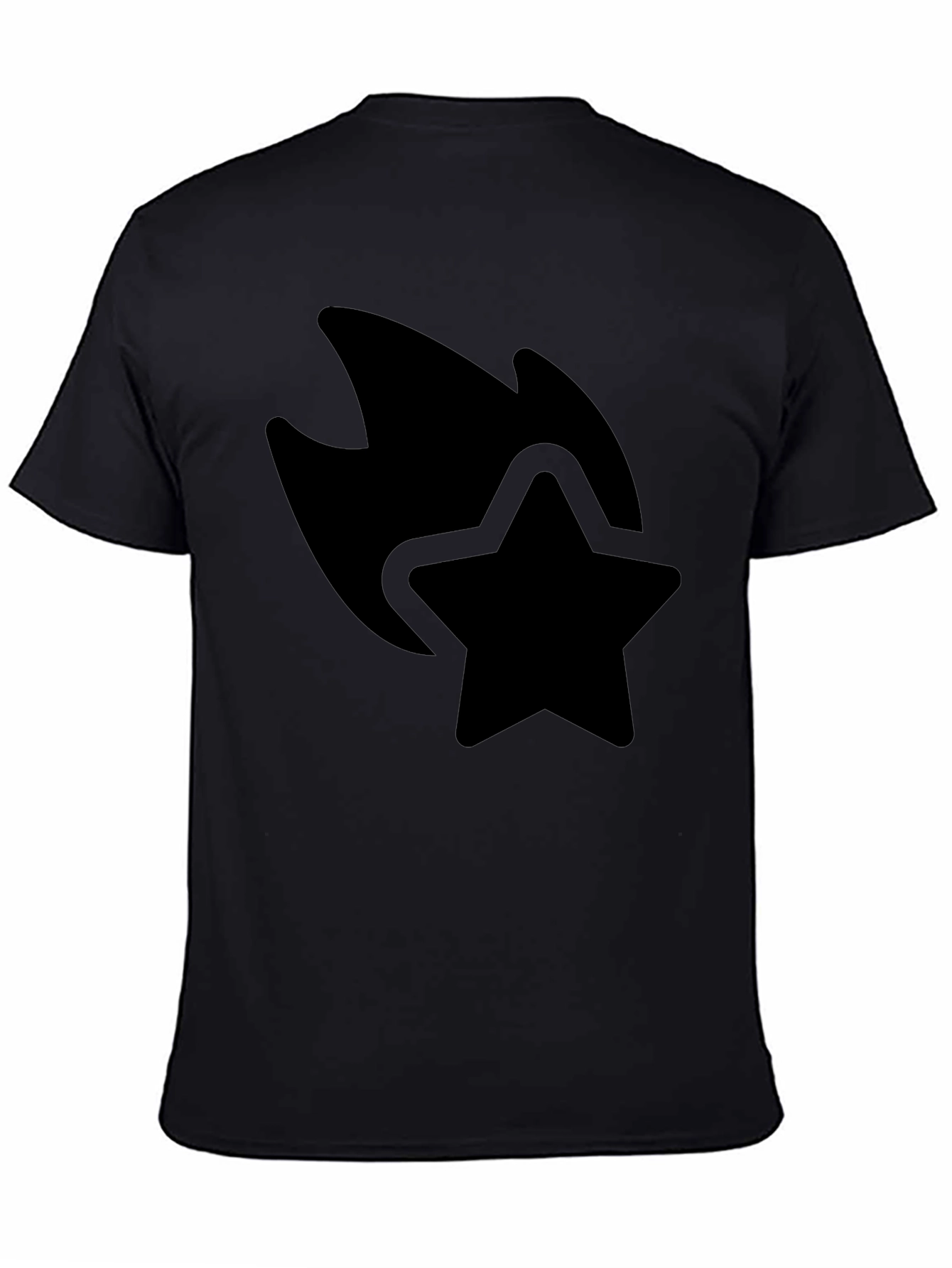 Black Star Comet Graphic Black T-Shirt Casual Wear view 4