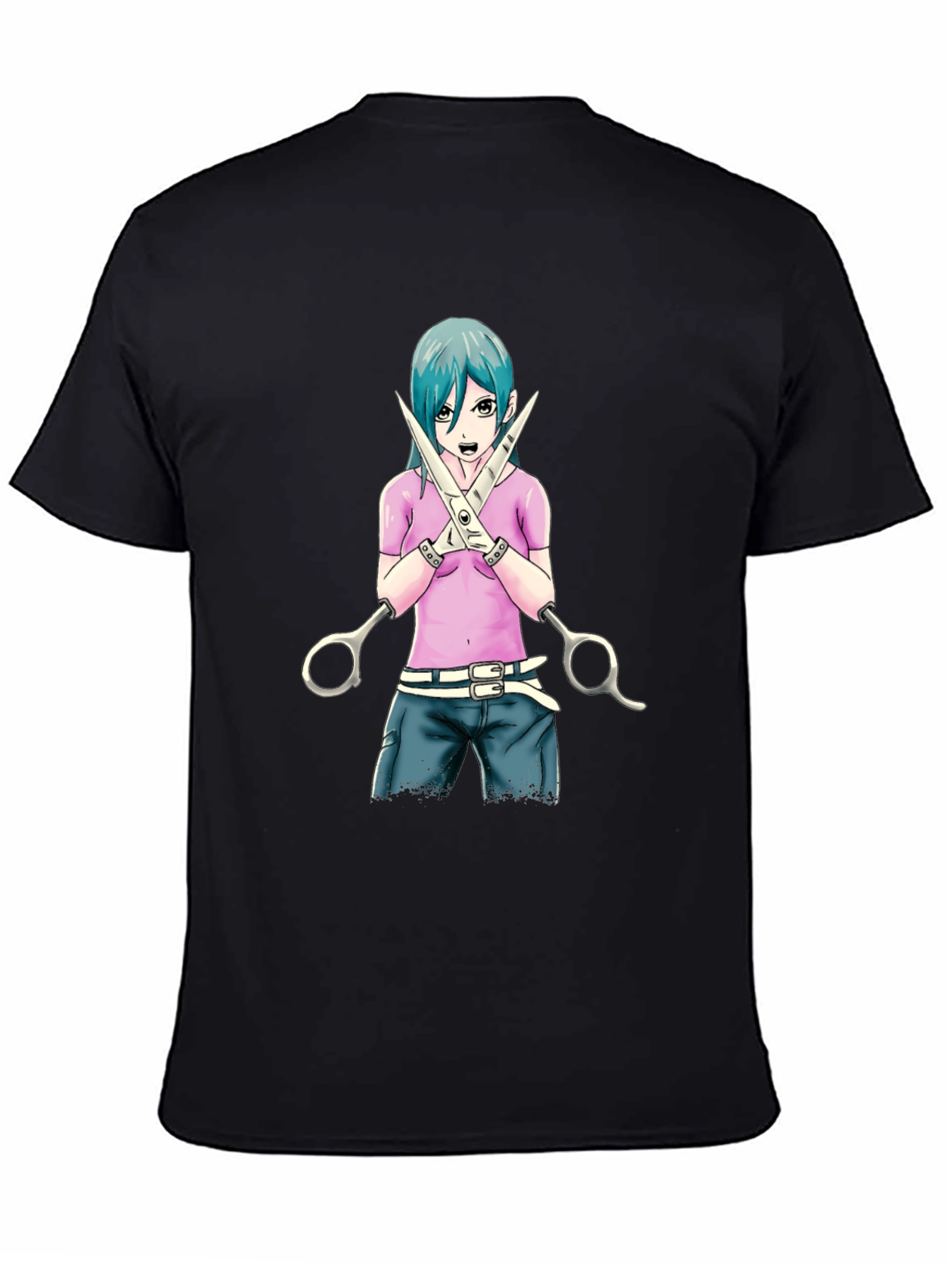 Black Anime Girl Graphic T-Shirt - Stylish Cotton Tee view 4