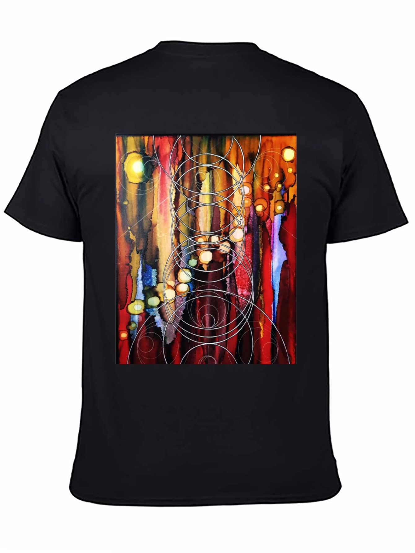 Black Abstract Art Black T-Shirt view 4