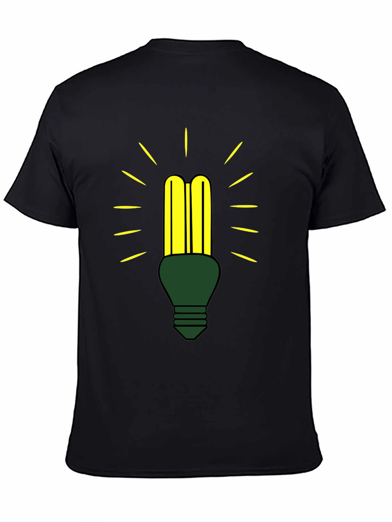 Black Eco-Friendly Light Bulb Graphic Tee view 4