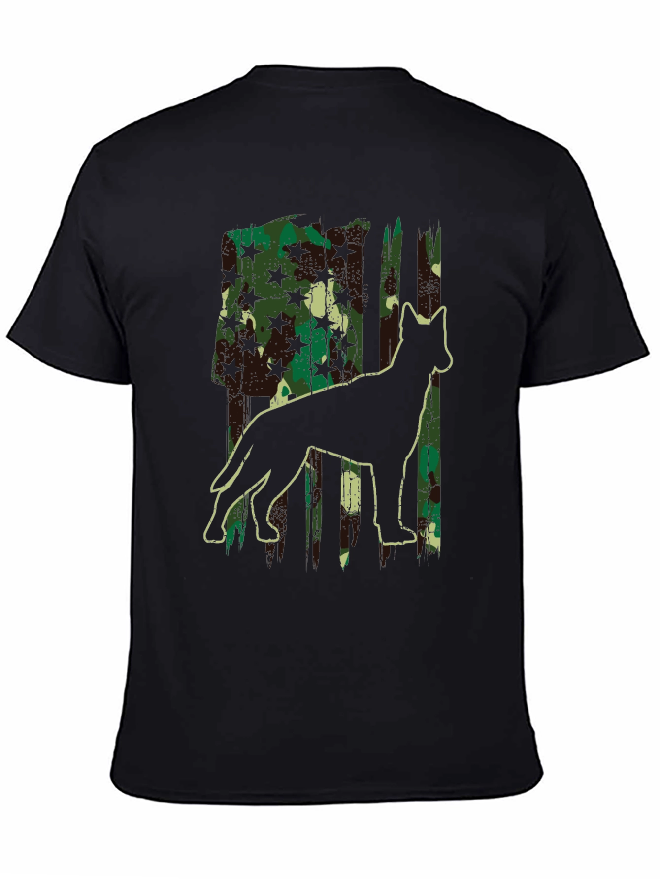 Black Camo Dog Silhouette Graphic Tee - Classic Fit view 4