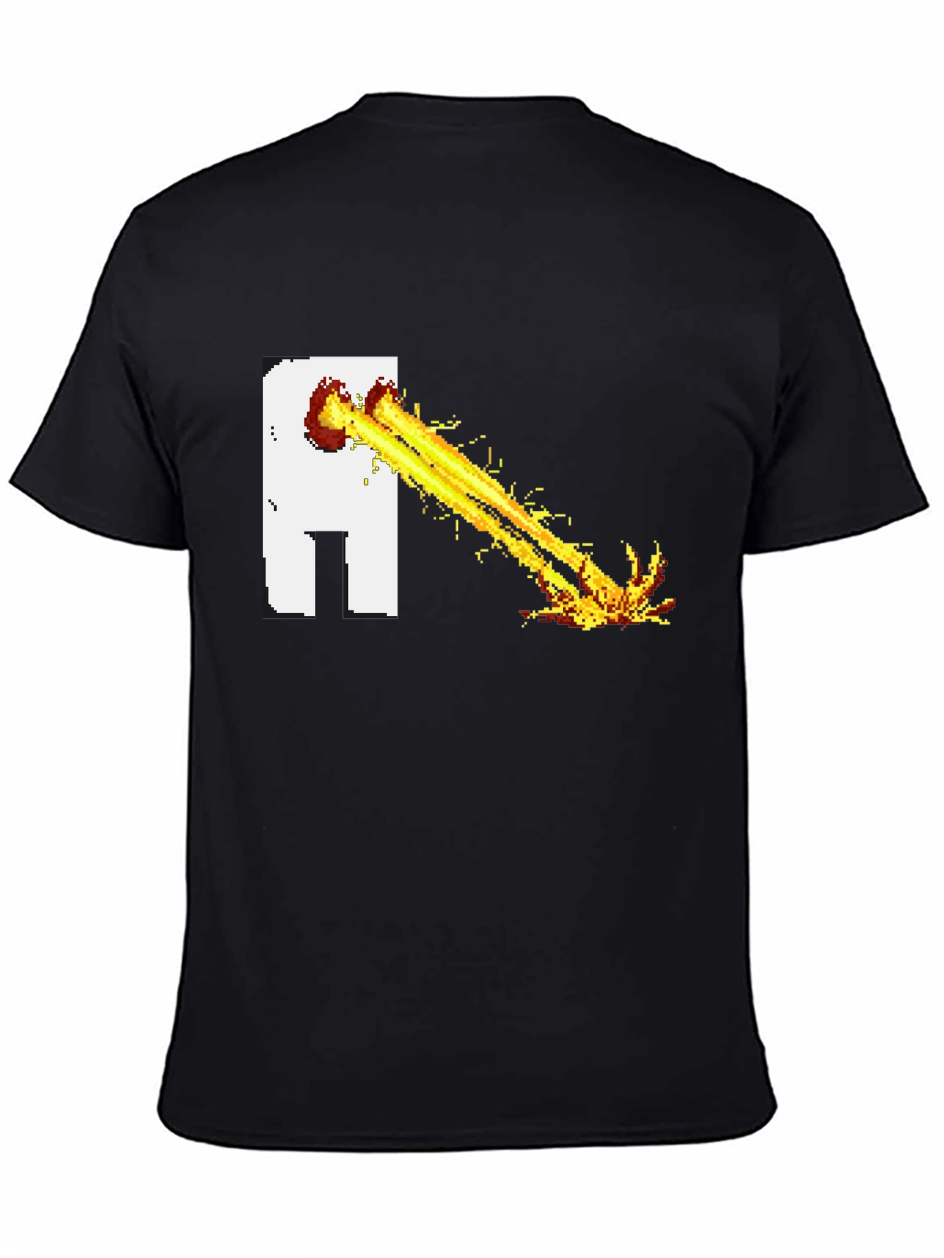 Black Pixel Art Beam T-Shirt - Black view 4