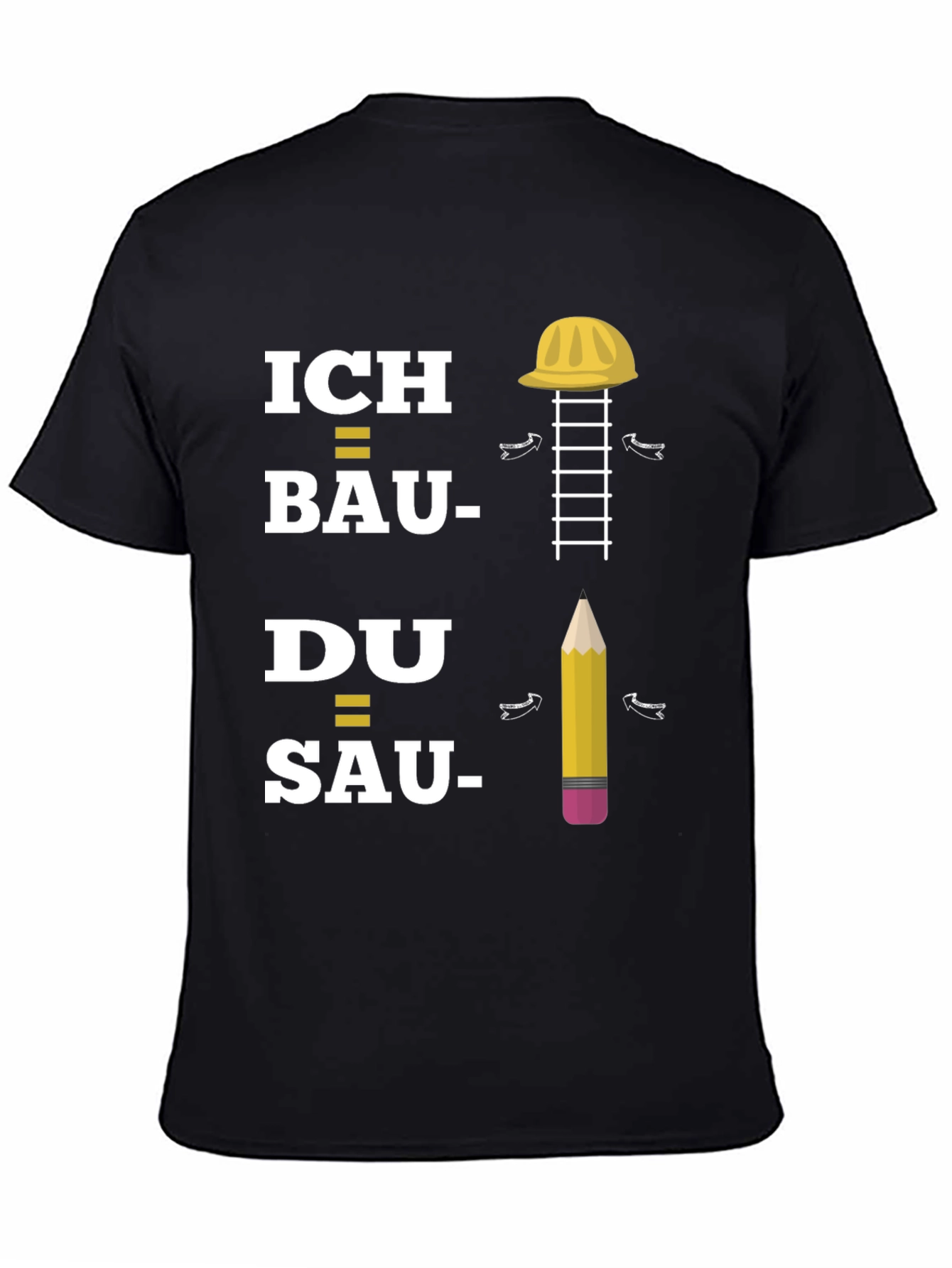 Black Construction T-Shirt: Ich Bau, Du Sau view 4