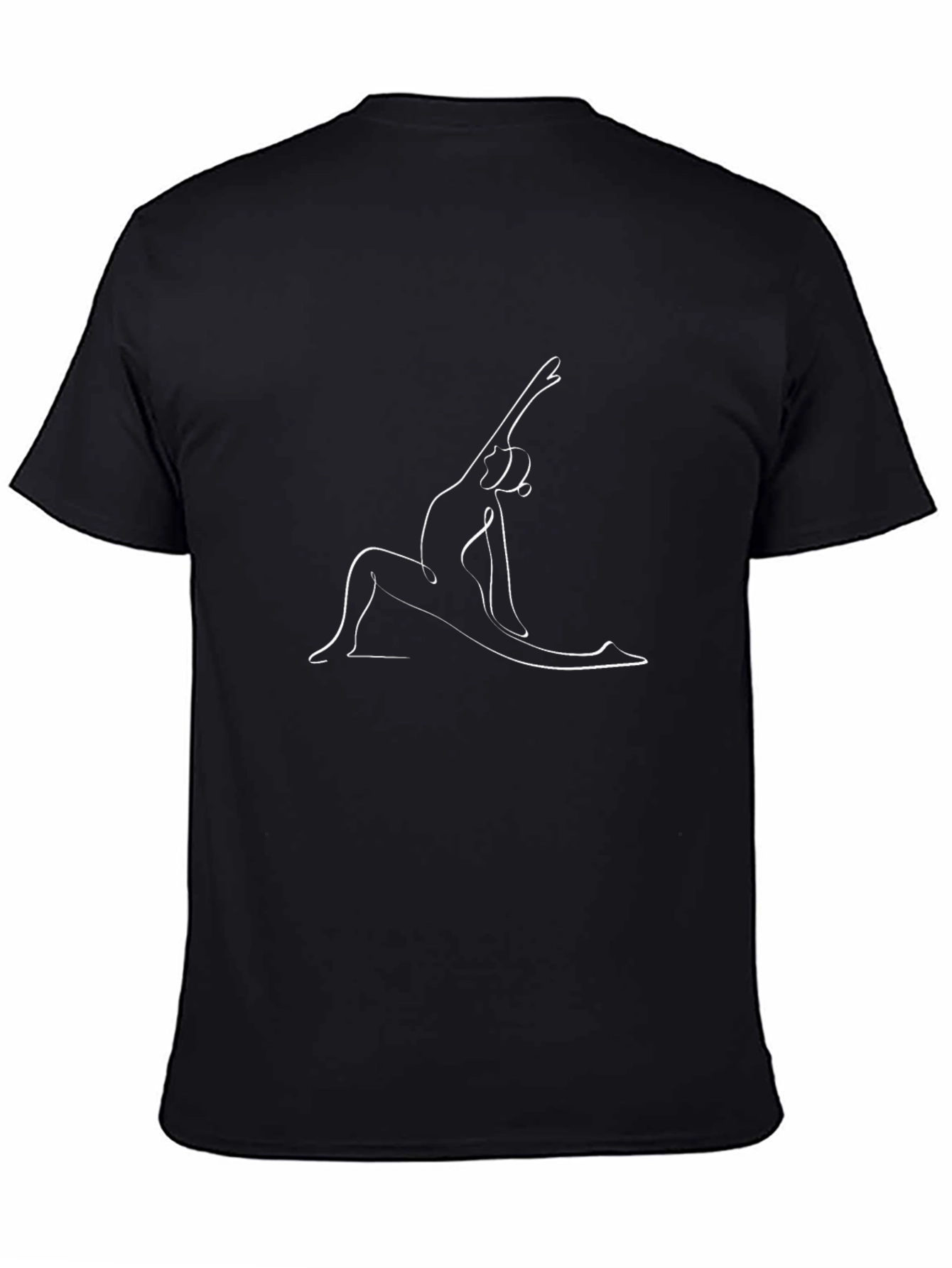 Black Yoga Pose Graphic Tee - Black Cotton T-Shirt view 4