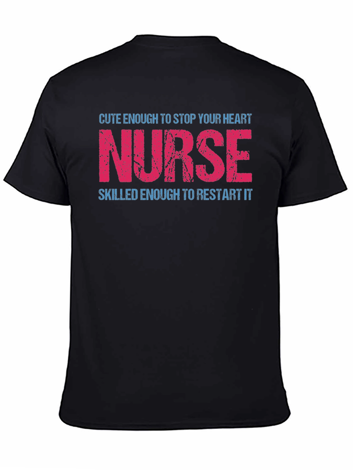 Black Nurse Heart Restart T-Shirt view 4