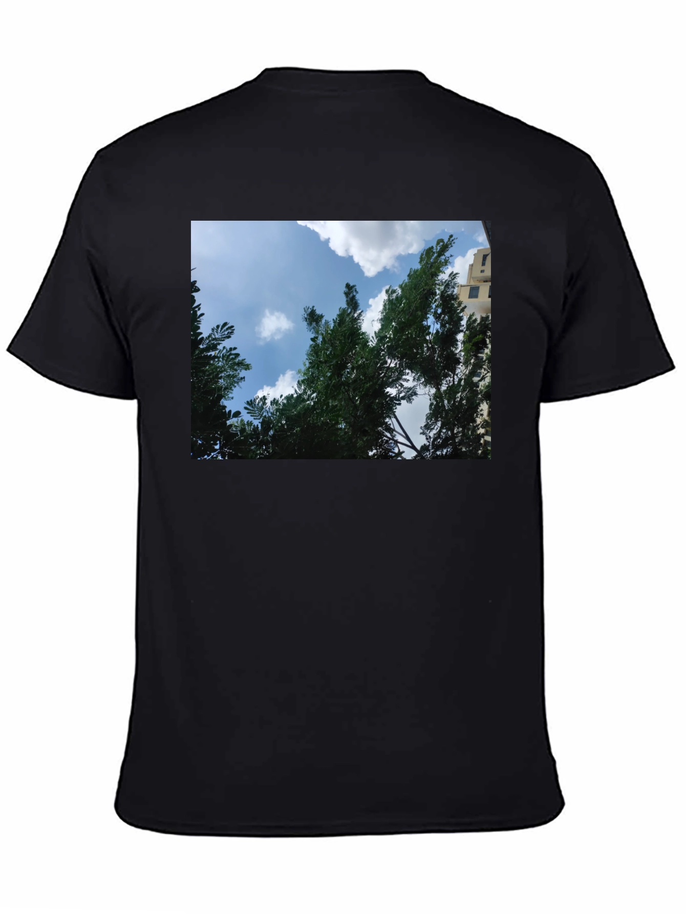 Black Sky Through Trees Graphic Tee - Nature Lover's Shirt view 4