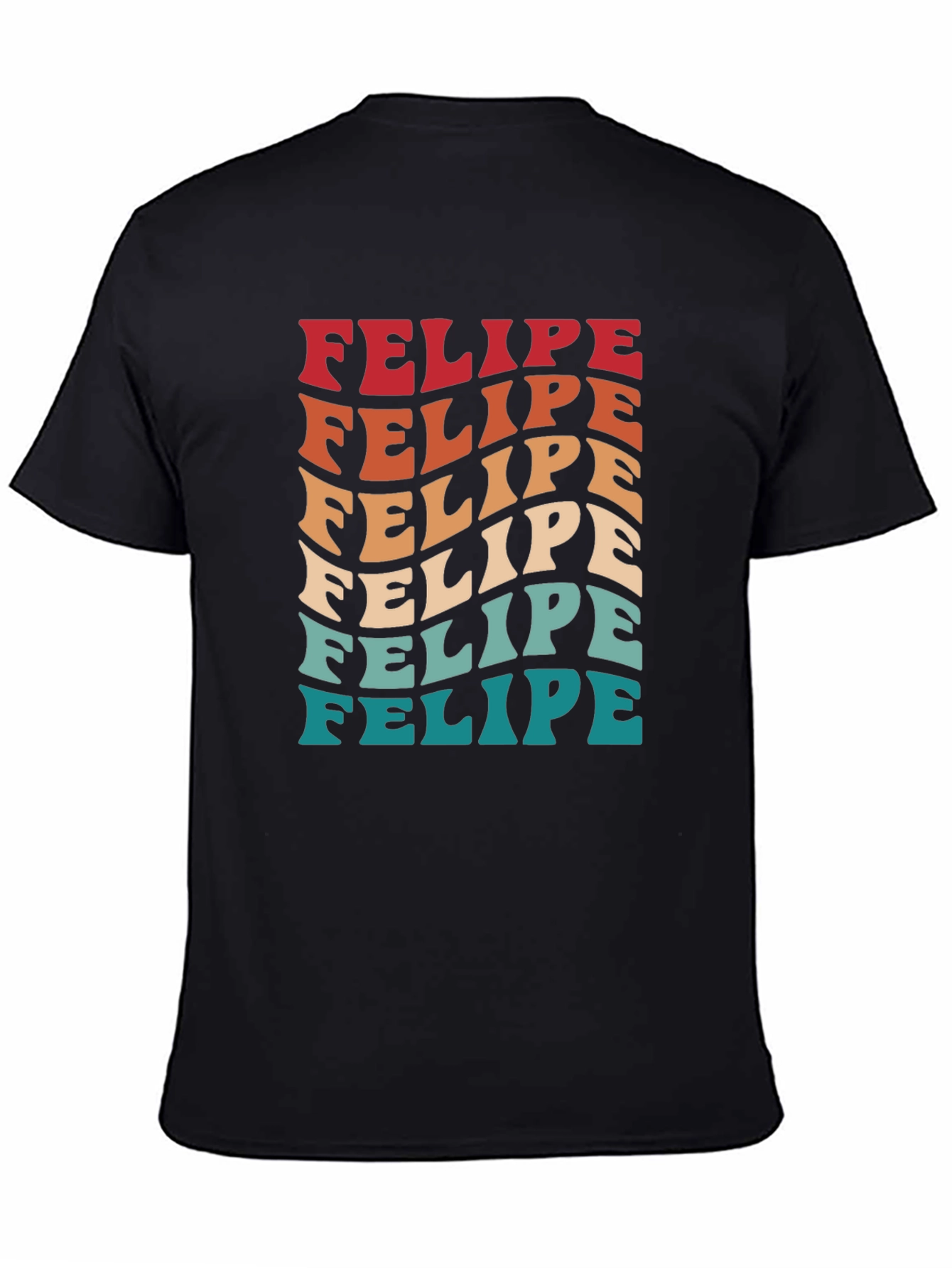 Black Retro Felipe T-Shirt - Funky Name Tee view 4