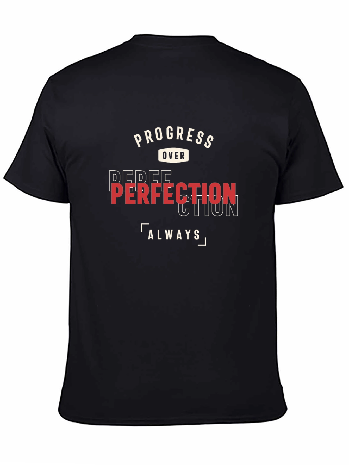Black Progress Over Perfection T-Shirt view 4