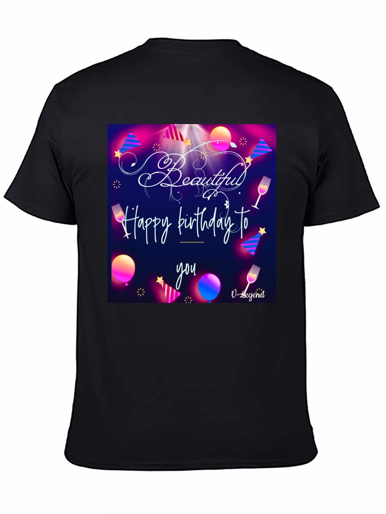 Black Beautiful Birthday T-Shirt view 4
