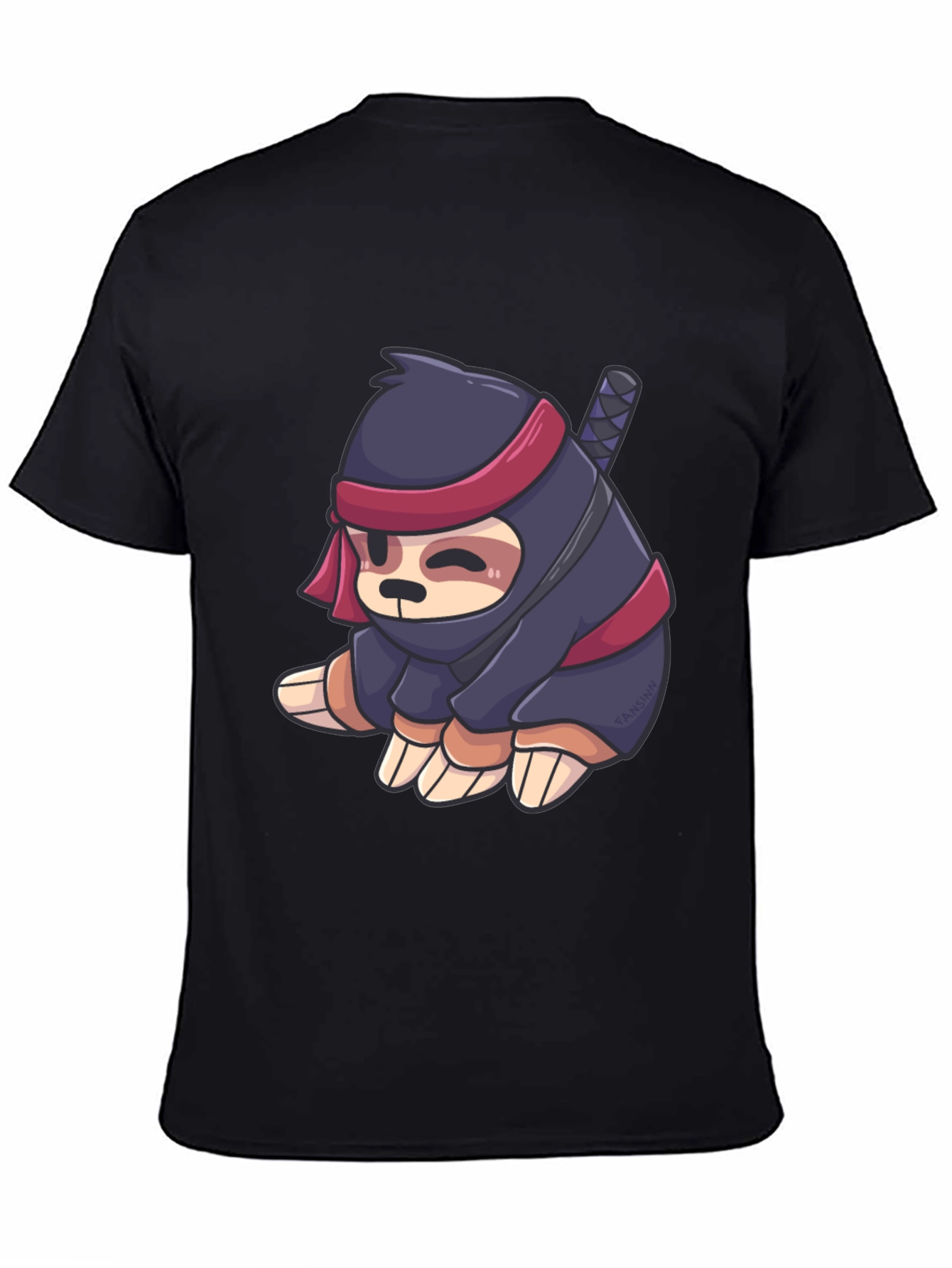 Black Ninja Sloth Graphic Tee - Stealth Mode Activated view 4