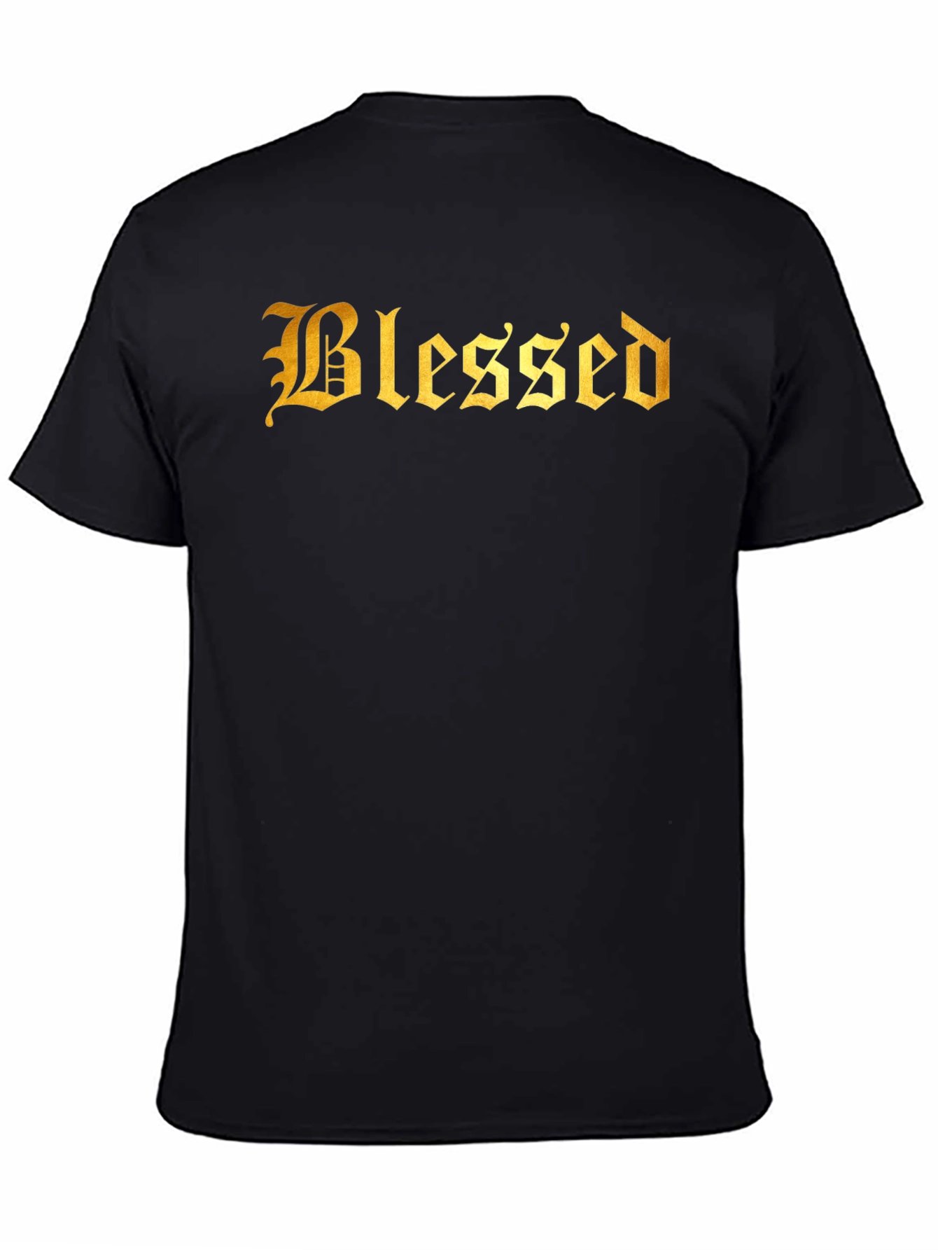 Black Blessed Graphic T-Shirt - Premium Cotton Blend view 4
