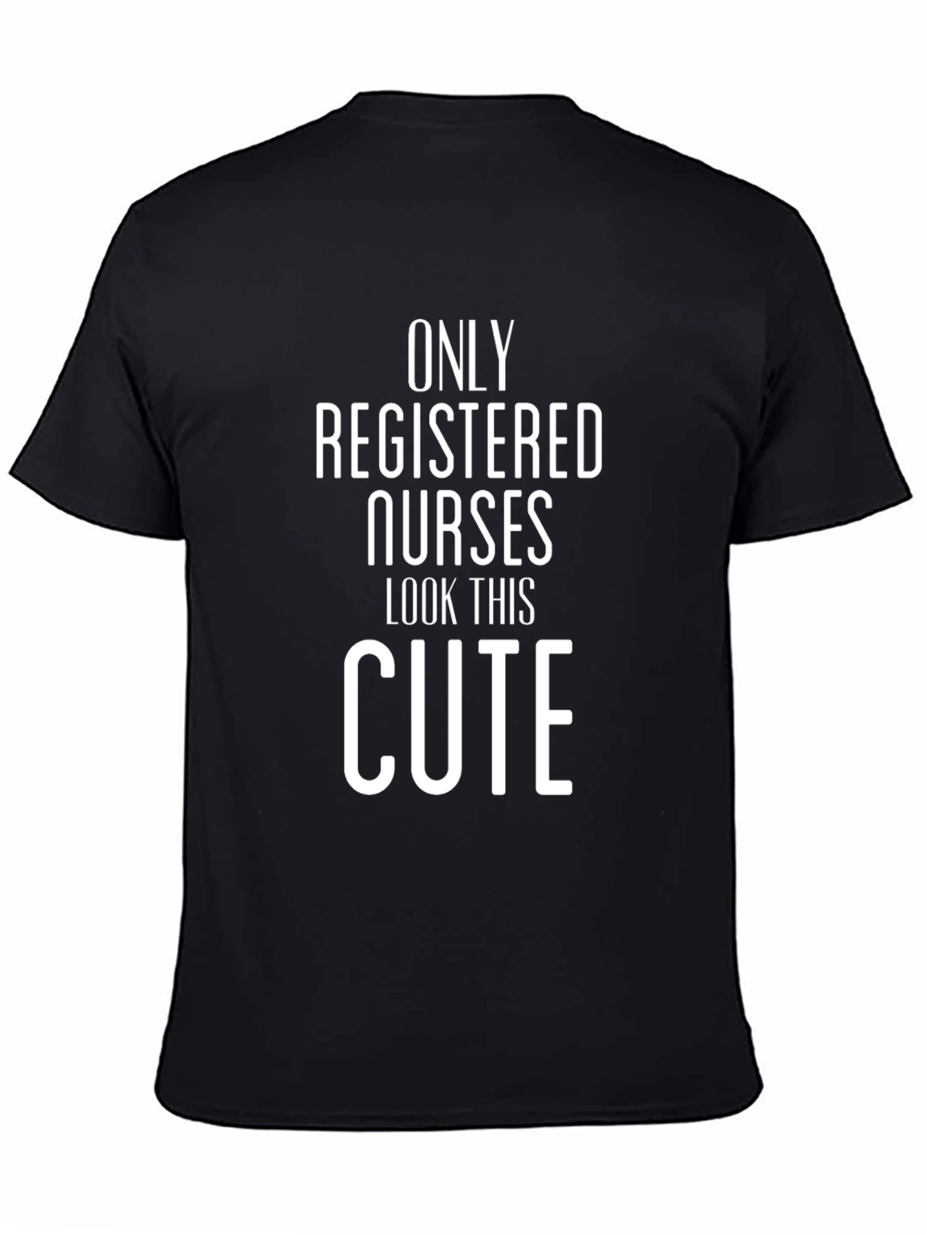 Black Registered Nurse Cute Black Tee view 4