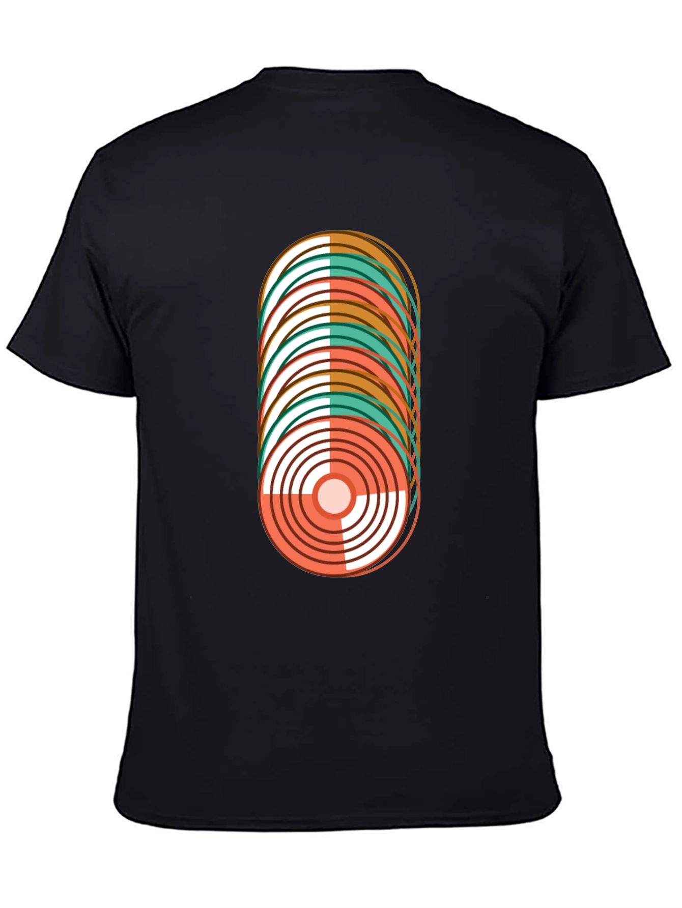 Black Retro Record Stack Graphic Tee view 4