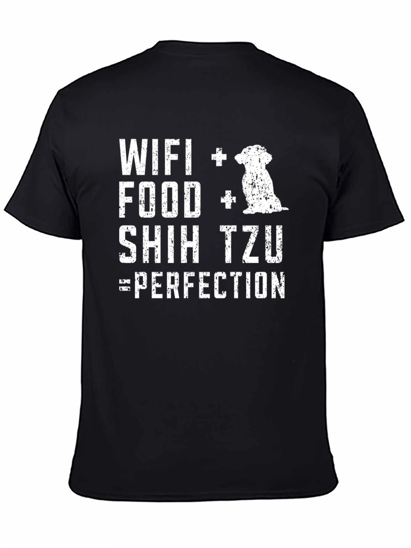 Black Wifi Food Shih Tzu Perfection Graphic T-Shirt view 4