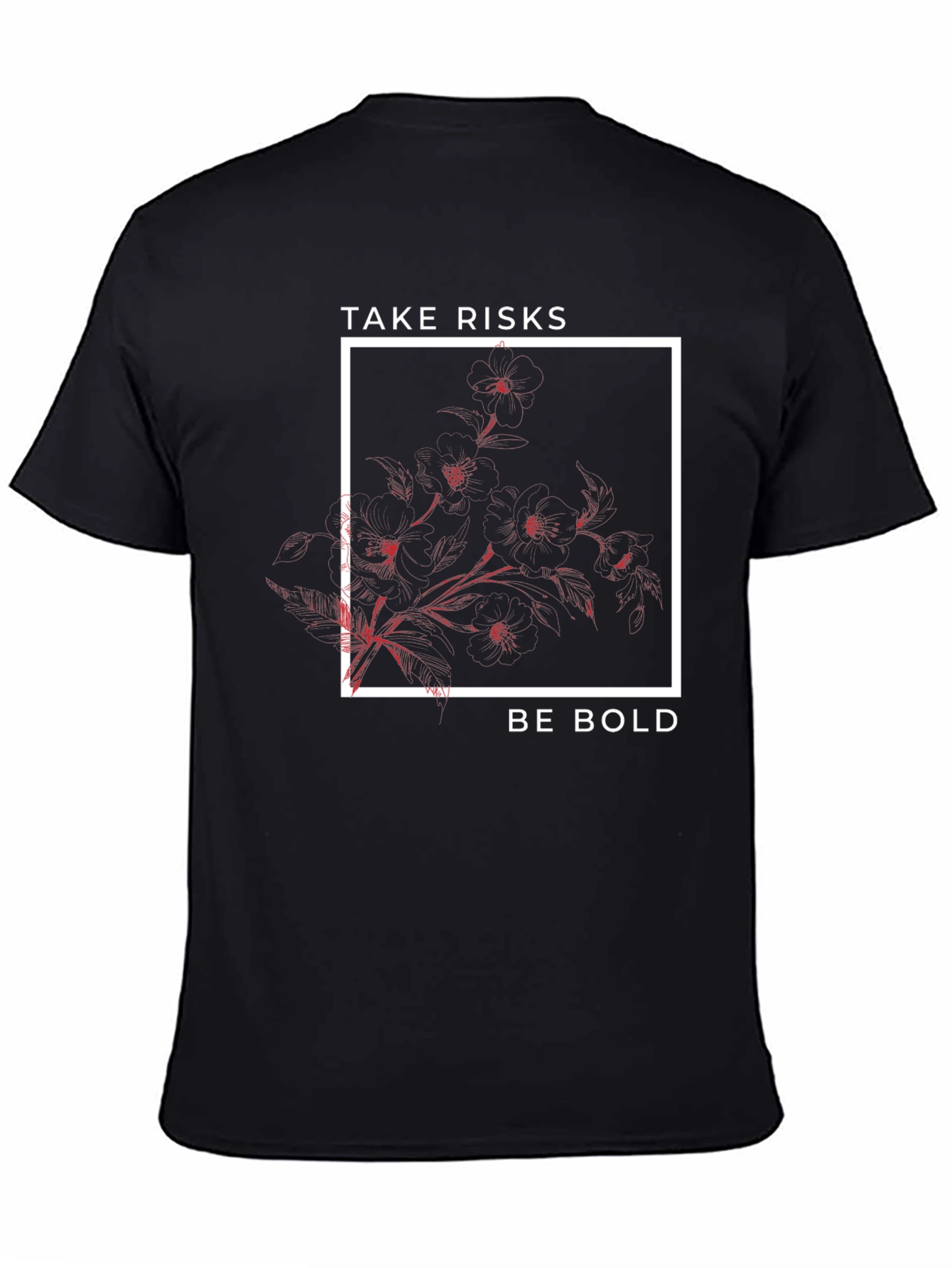 Black Take Risks Be Bold Graphic Tee view 4