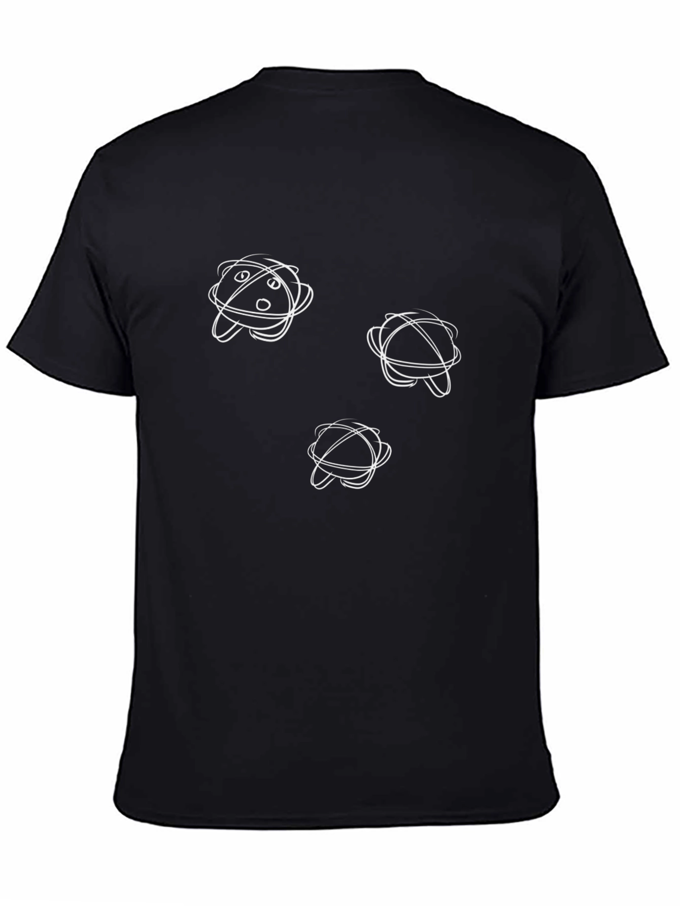 Black Abstract Graphic Print Black Crew Neck T-Shirt view 4