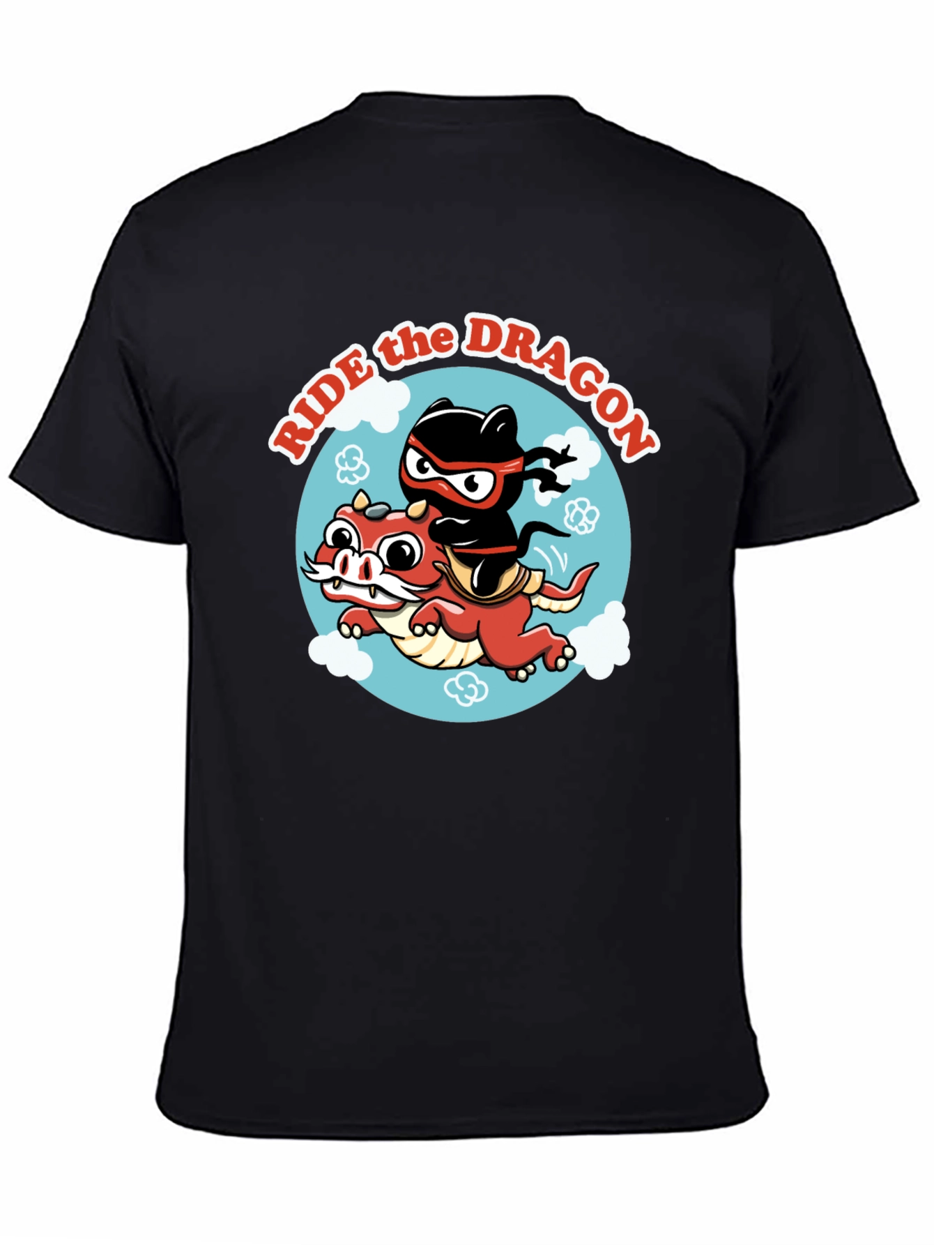 Black Ride the Dragon Graphic T-Shirt - Ninja Style! view 4