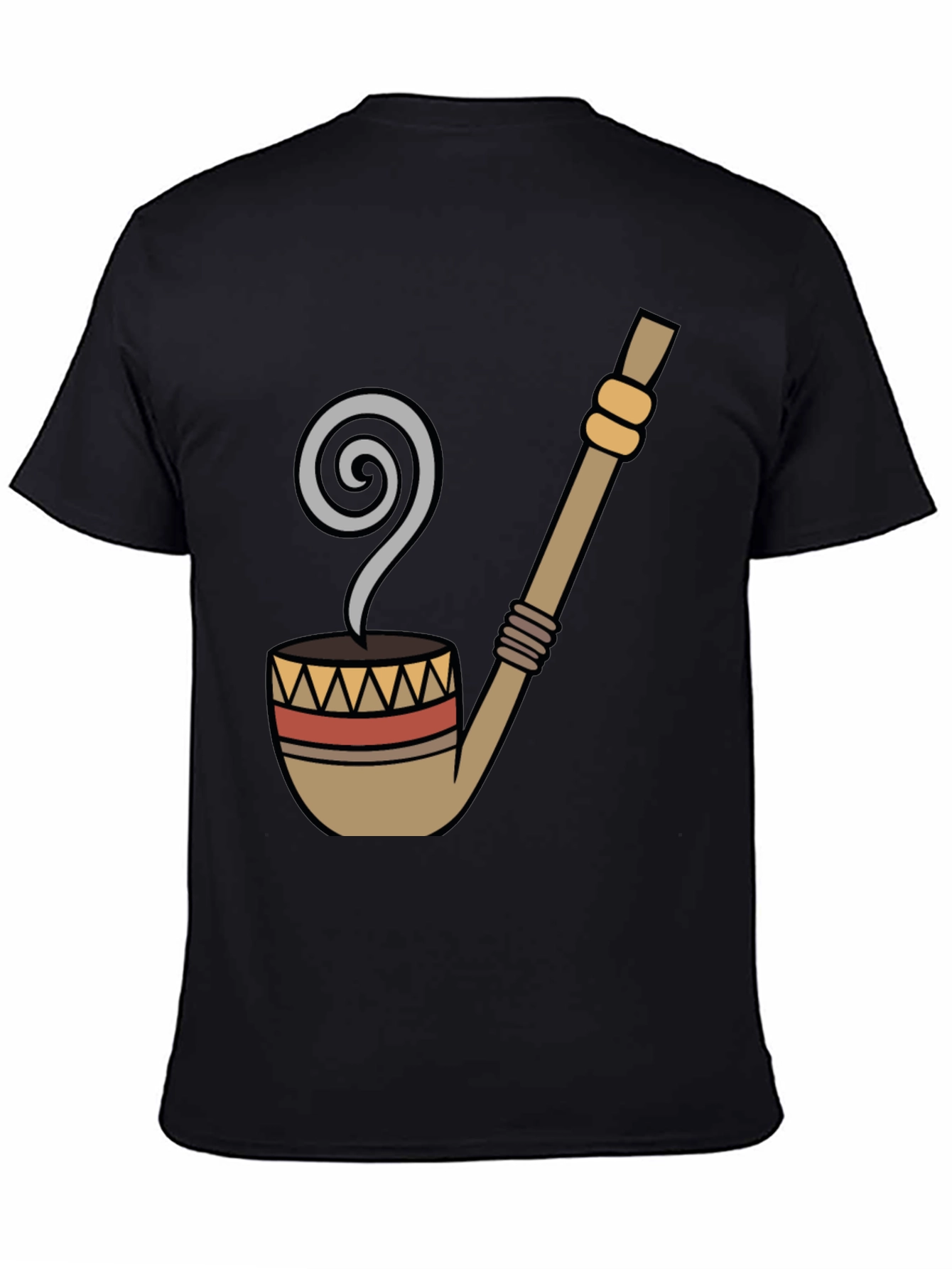 Black Novelty Pipe Graphic Tee - Black Cotton T-Shirt view 4