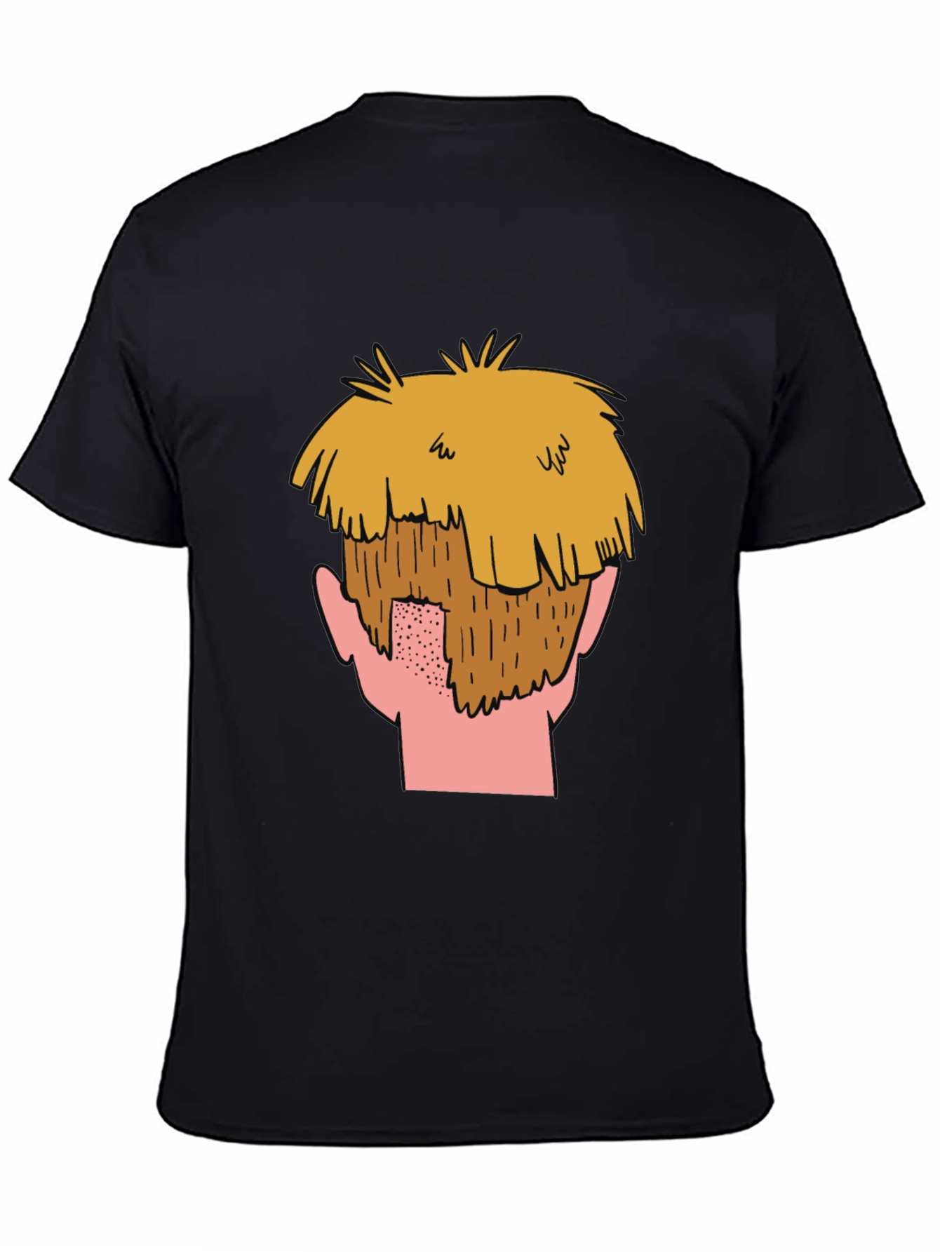 Black Cartoon Beard Graphic T-Shirt view 4