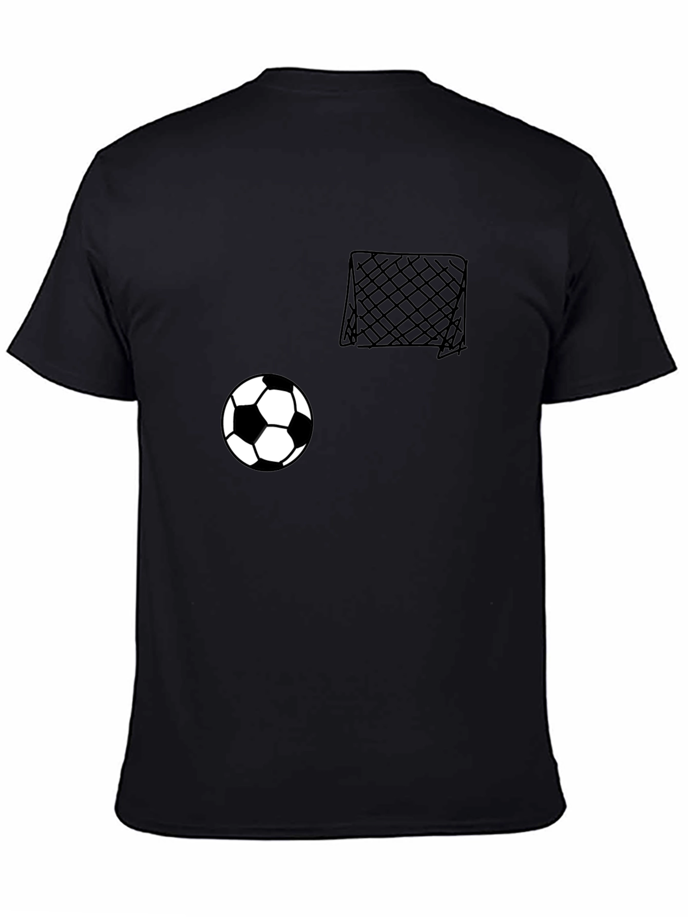 Black Soccer Goal & Ball Graphic Tee - Casual Black T-Shirt view 4