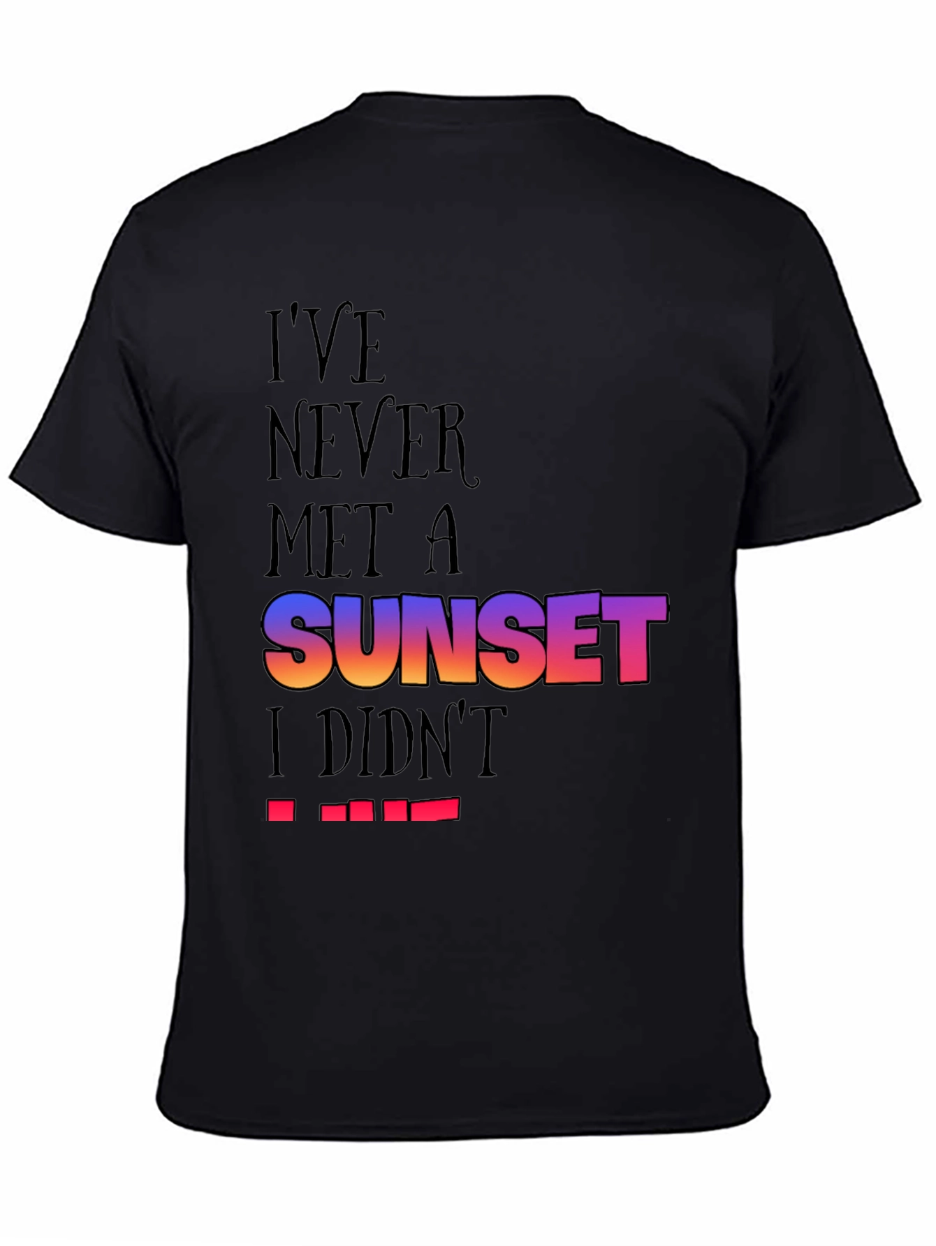 Black Sunset Lover Black T-Shirt view 4