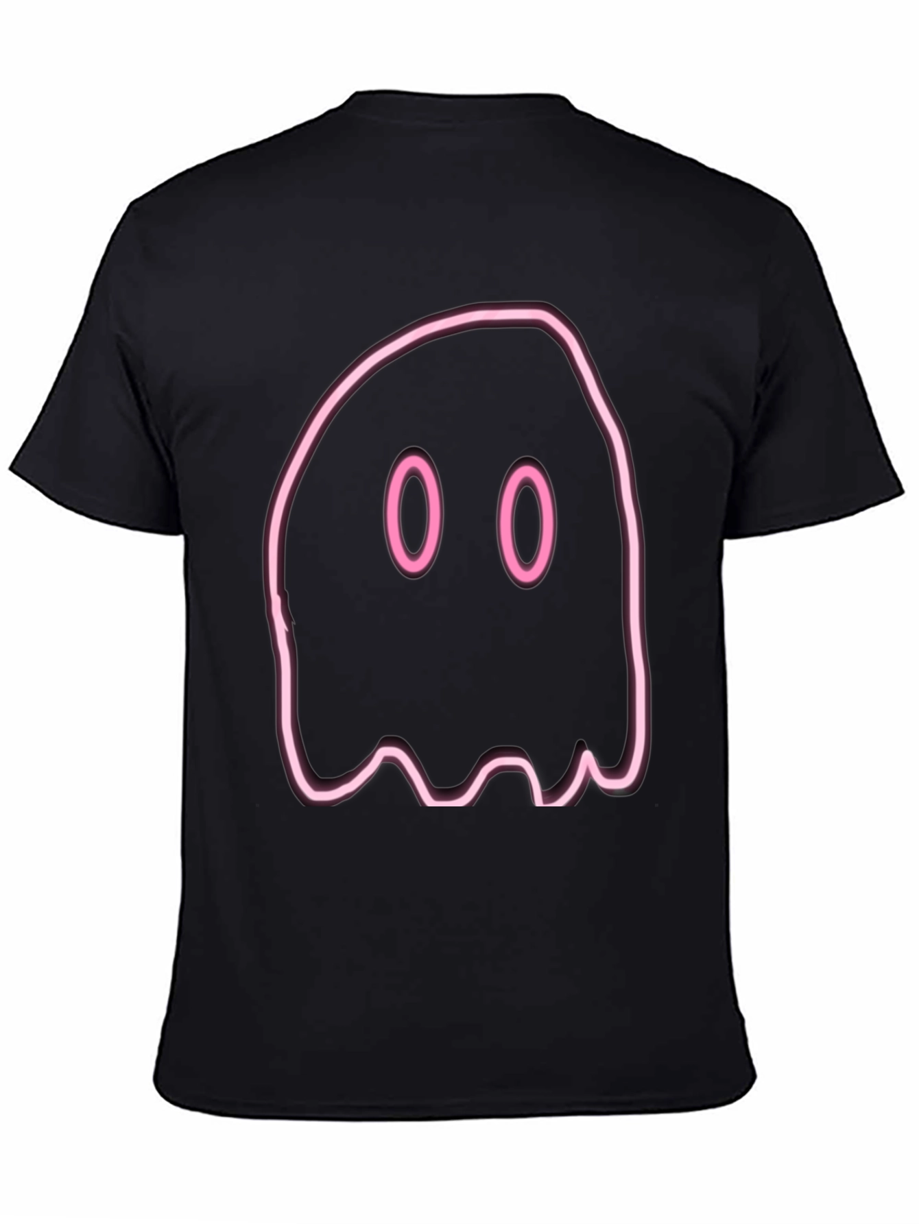 Black Neon Ghost Graphic Tee - Spooky Season Fun! view 4