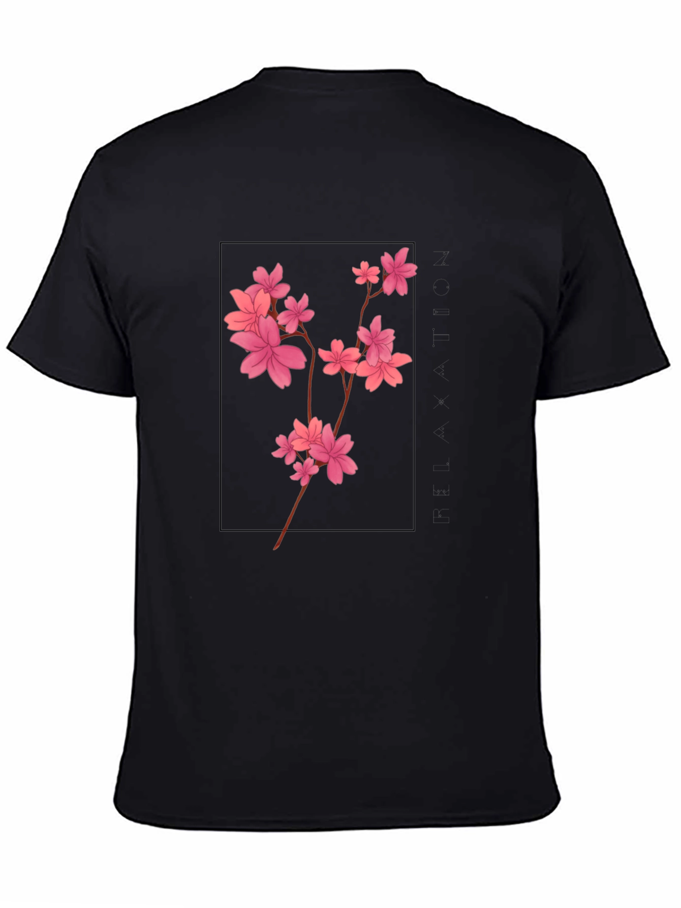 Black Cherry Blossom T-Shirt - Black Graphic Tee view 4
