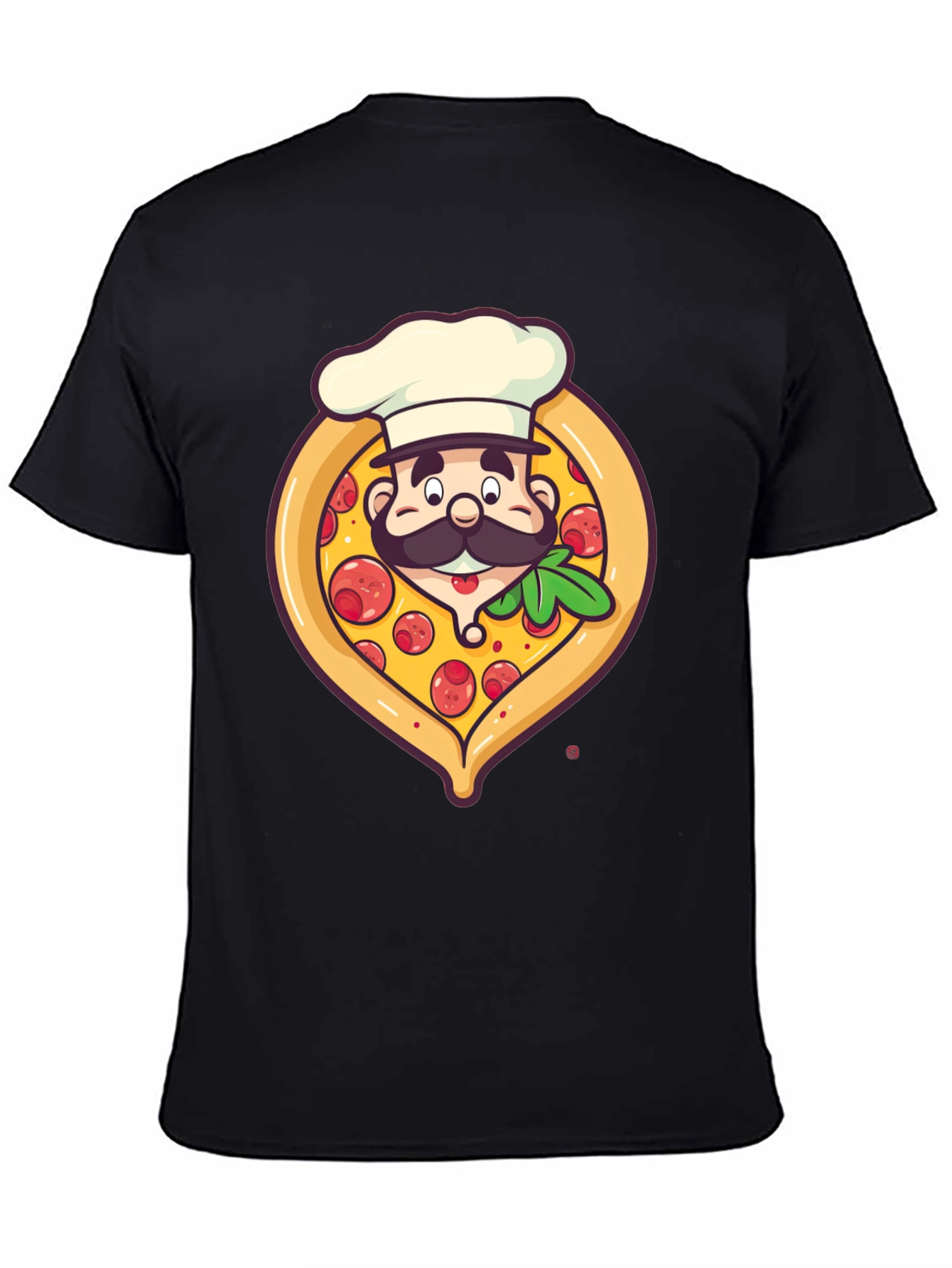 Black Pizza Chef Graphic T-Shirt - Unique Design view 4