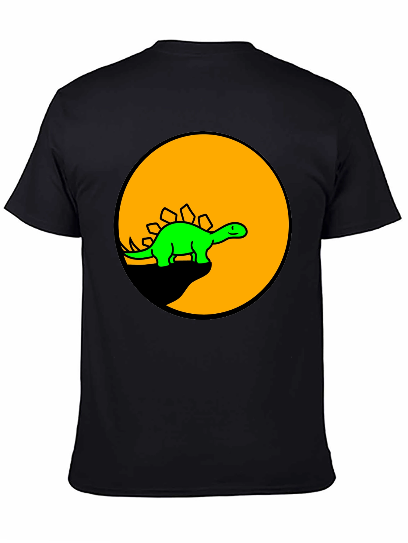 Black Dinosaur Graphic Tee - Black Cotton T-Shirt view 4