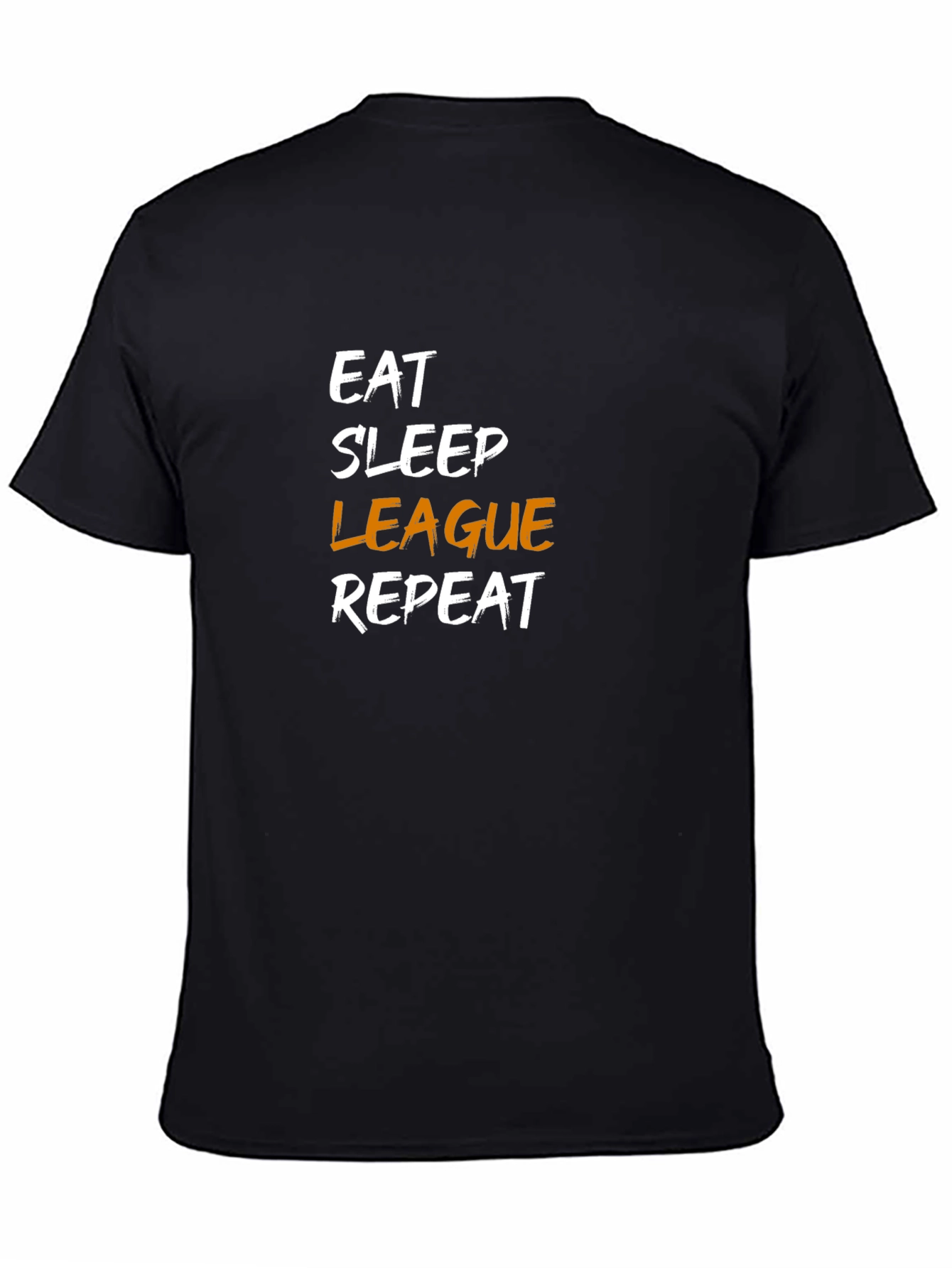 Black Eat Sleep League Repeat Black T-Shirt view 4
