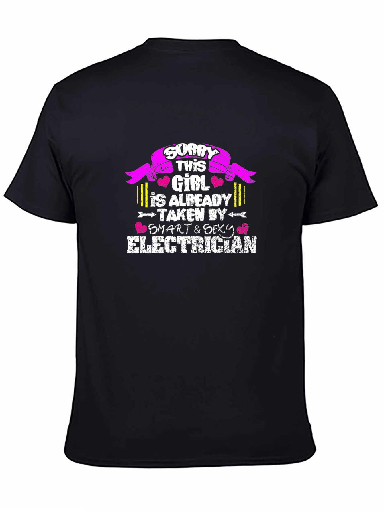 Black Sorry This Girl Is Taken By An Electrician Graphic Tee view 4