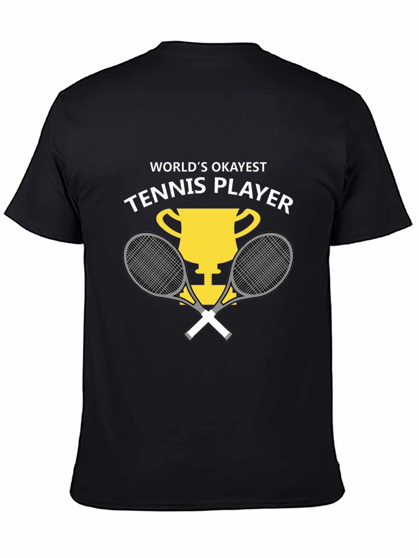 Black World's Okayest Tennis Player Graphic Tee view 4