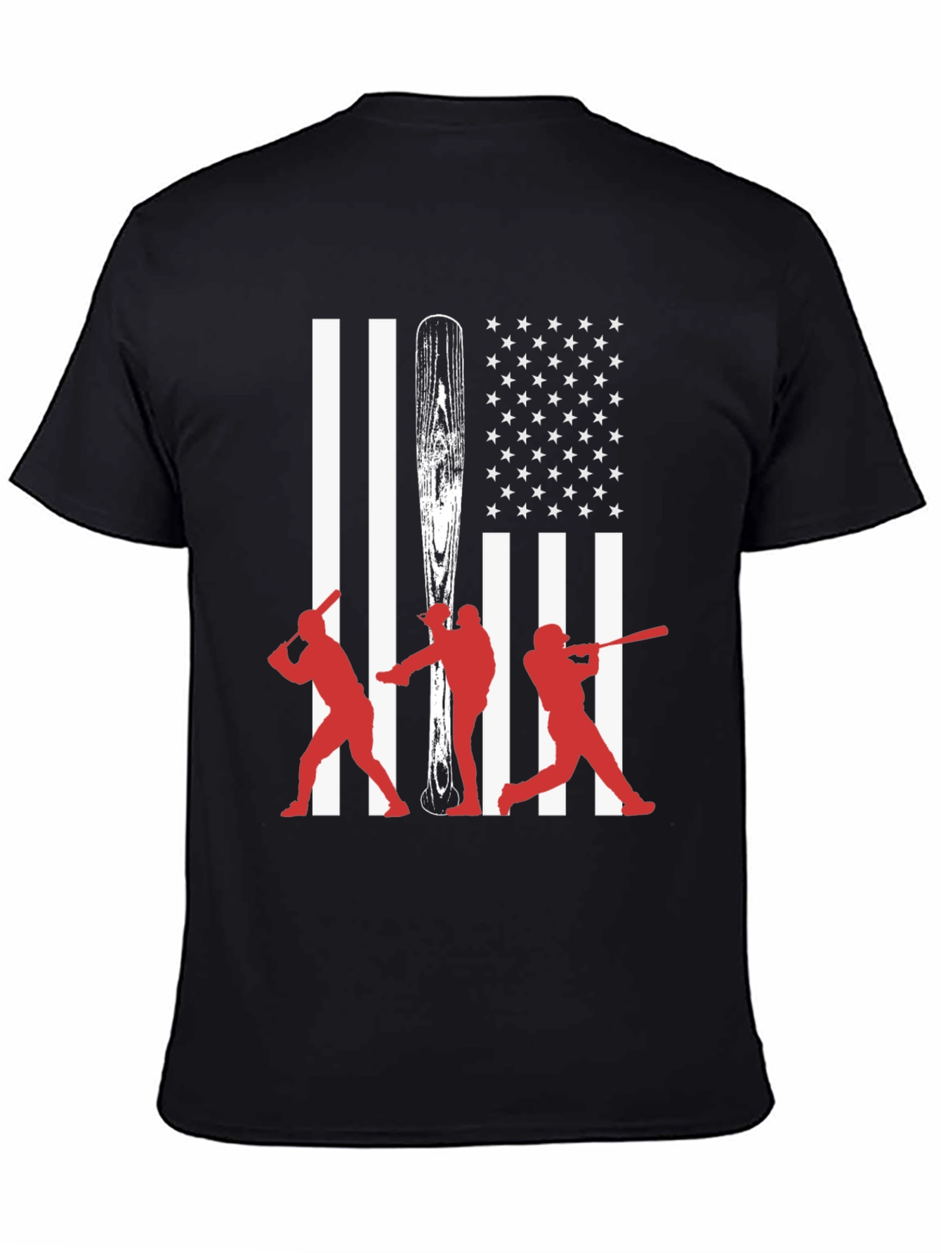 Black American Baseball T-Shirt view 4