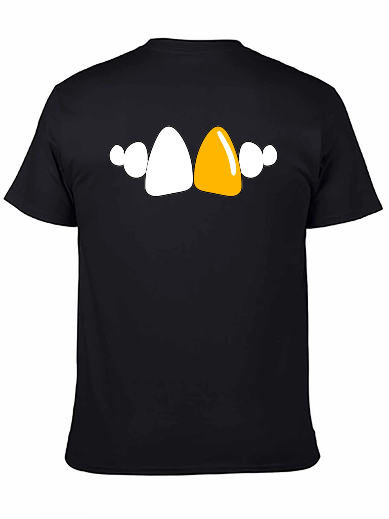 Black Funny Teeth T-Shirt - Unique Gold Tooth Design view 4