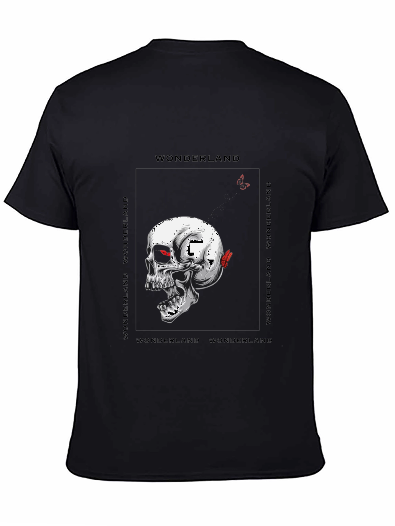 Black Skull Wonderland Graphic Tee - Black T-Shirt view 4