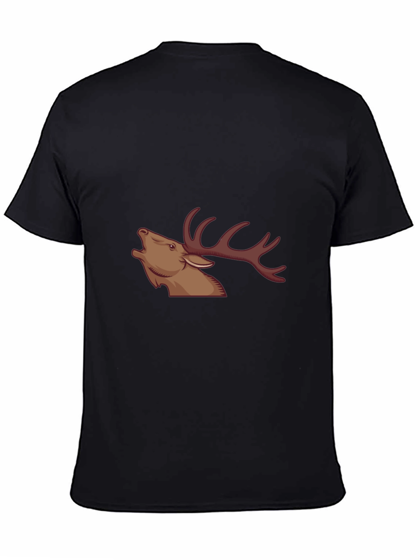 Black Black T-Shirt with Stag Graphic view 4