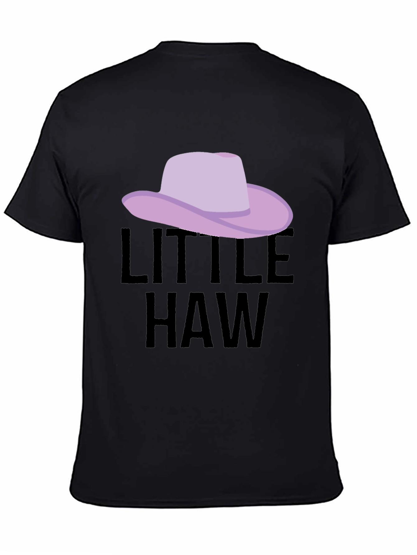 Black Little Haw T-Shirt - Novelty Cowboy Hat Tee view 4