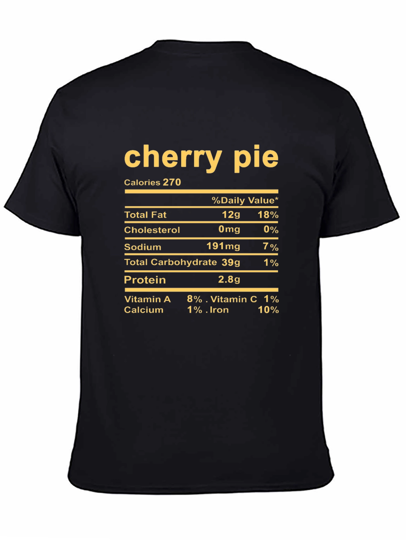 Black Cherry Pie Nutrition Facts T-Shirt view 4