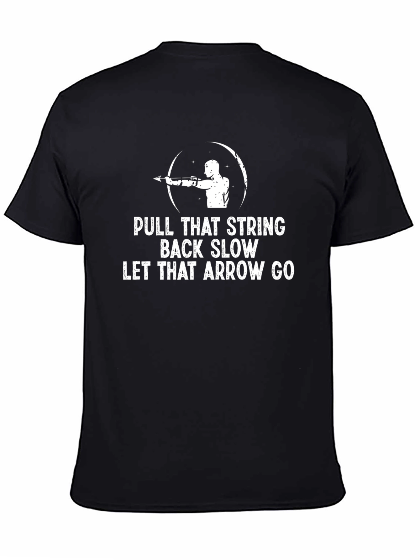 Black Archery String Back Slow Arrow T-Shirt view 4