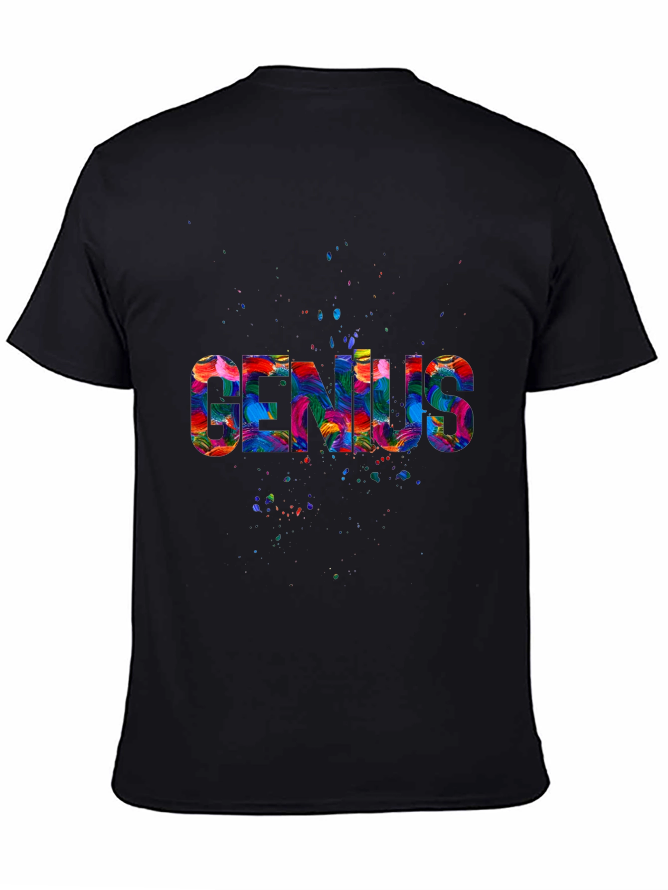 Black Colorful Genius Graphic Black Tee view 4