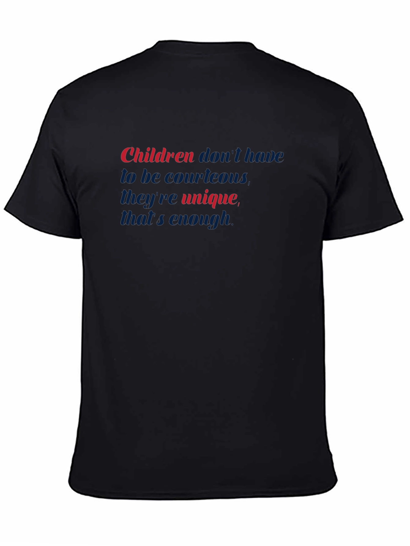 Black Unique Children's Statement Black T-Shirt view 4