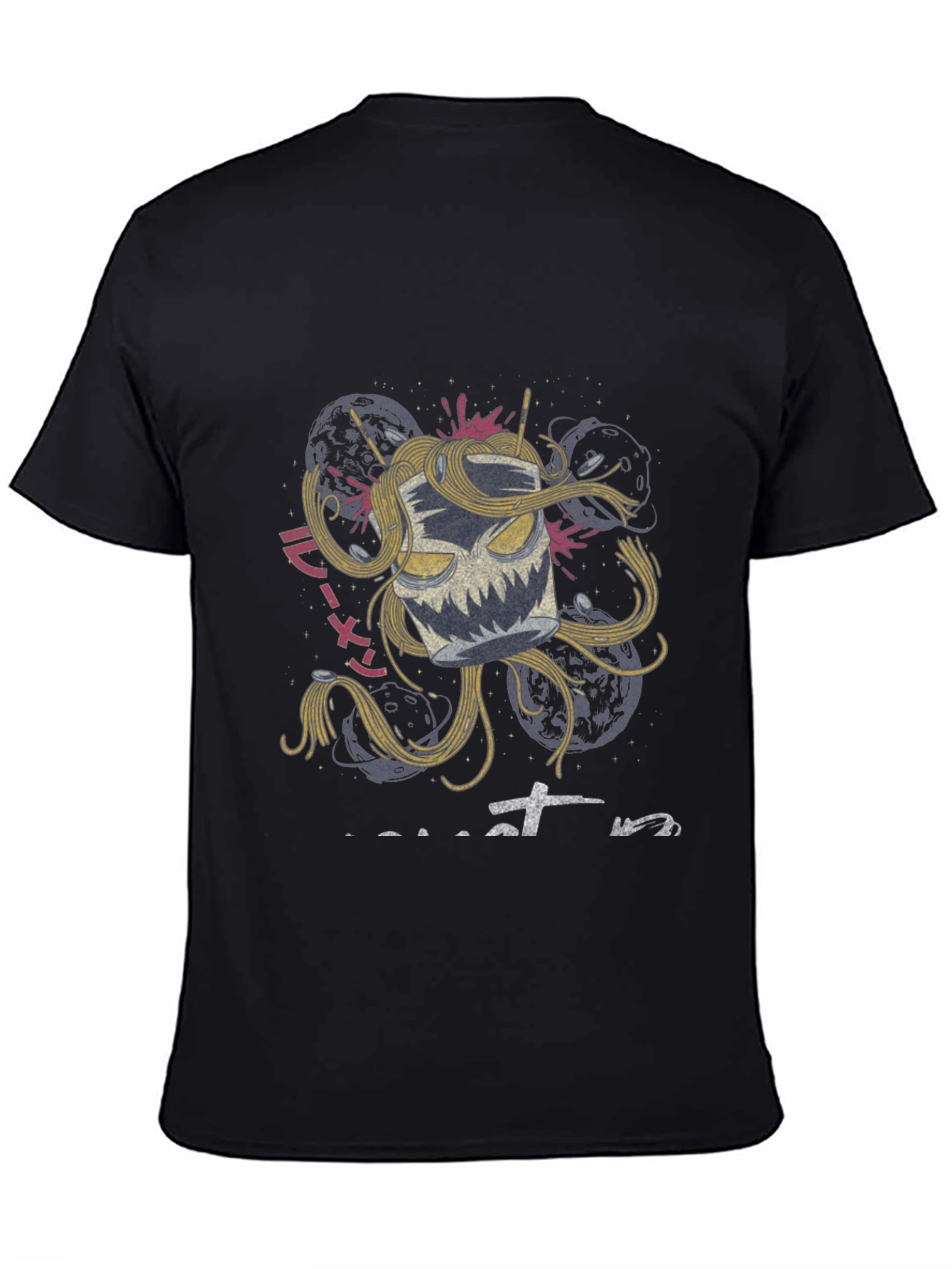Black Ramen Monster Graphic Tee - Unique Anime Style Shirt view 4