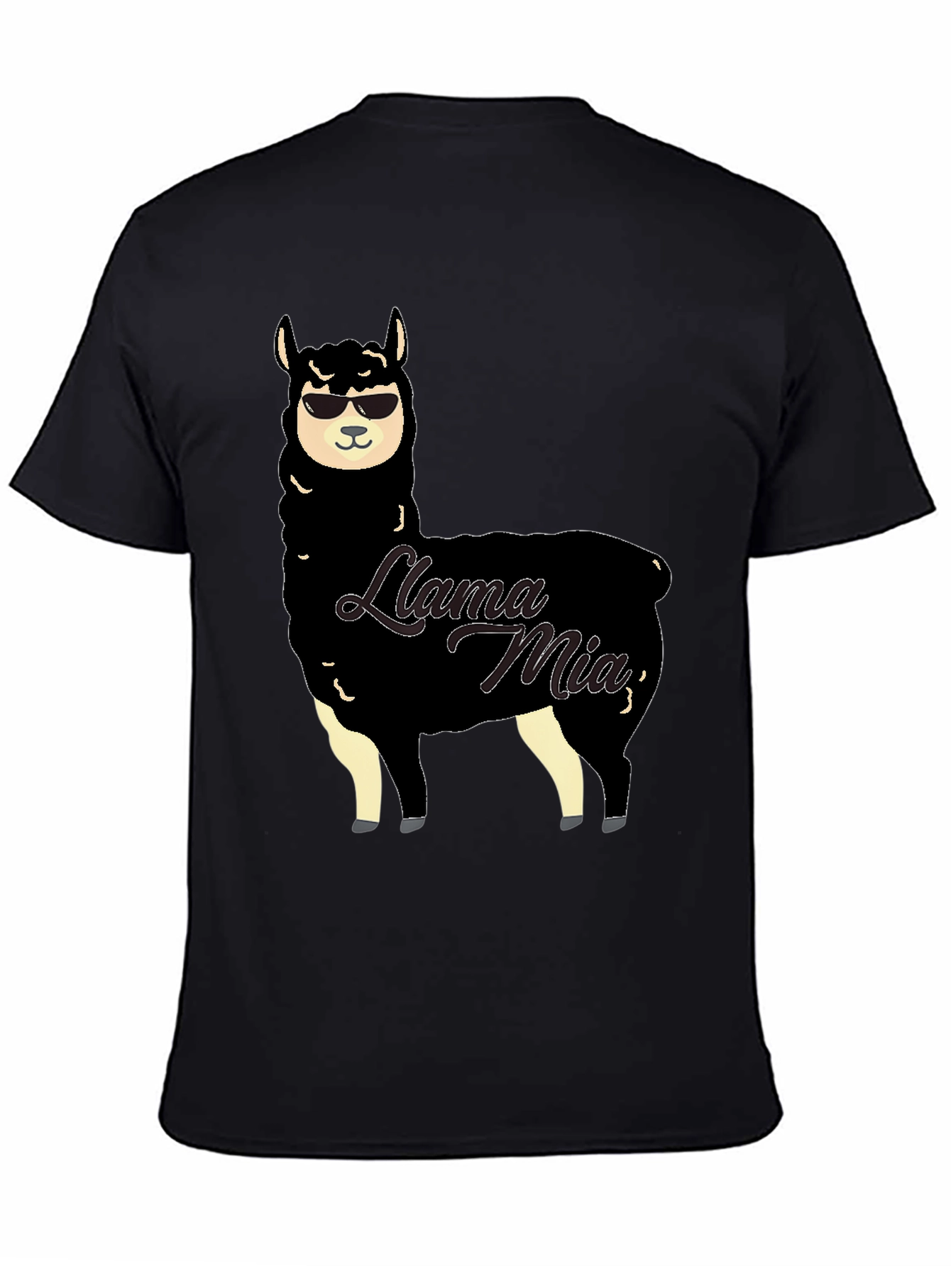 Black Cool Llama Mia T-Shirt view 4