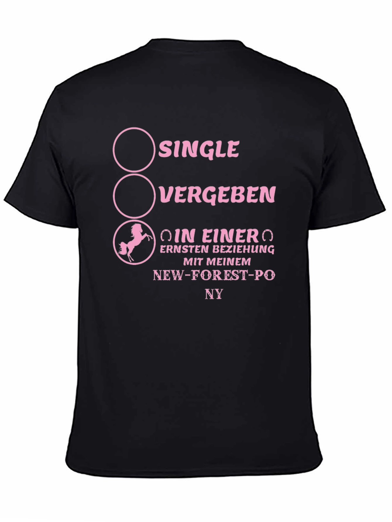 Black Horse Lover Relationship Status Graphic T-Shirt view 4
