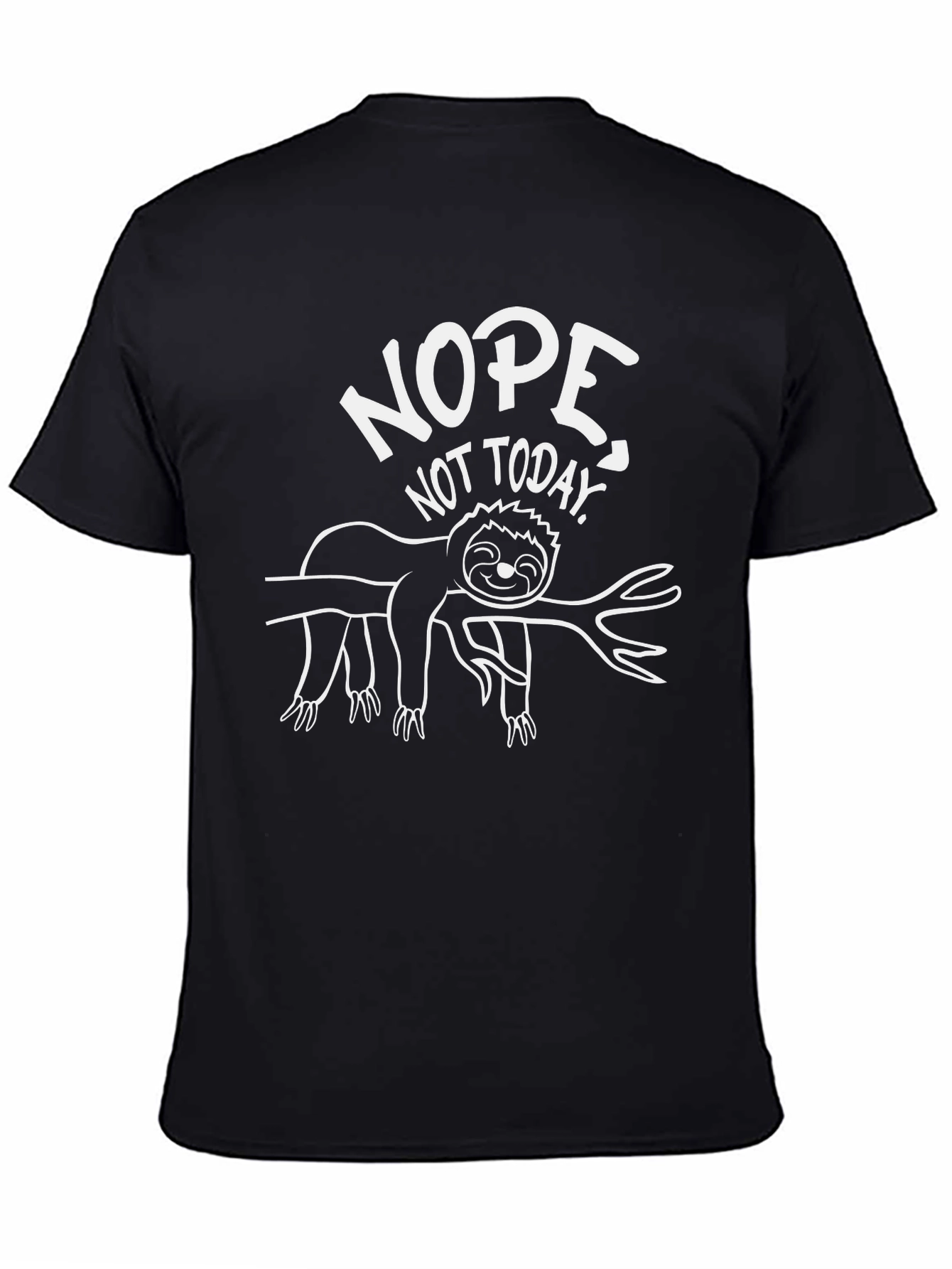 Black Nope Not Today Sloth Graphic Tee view 4