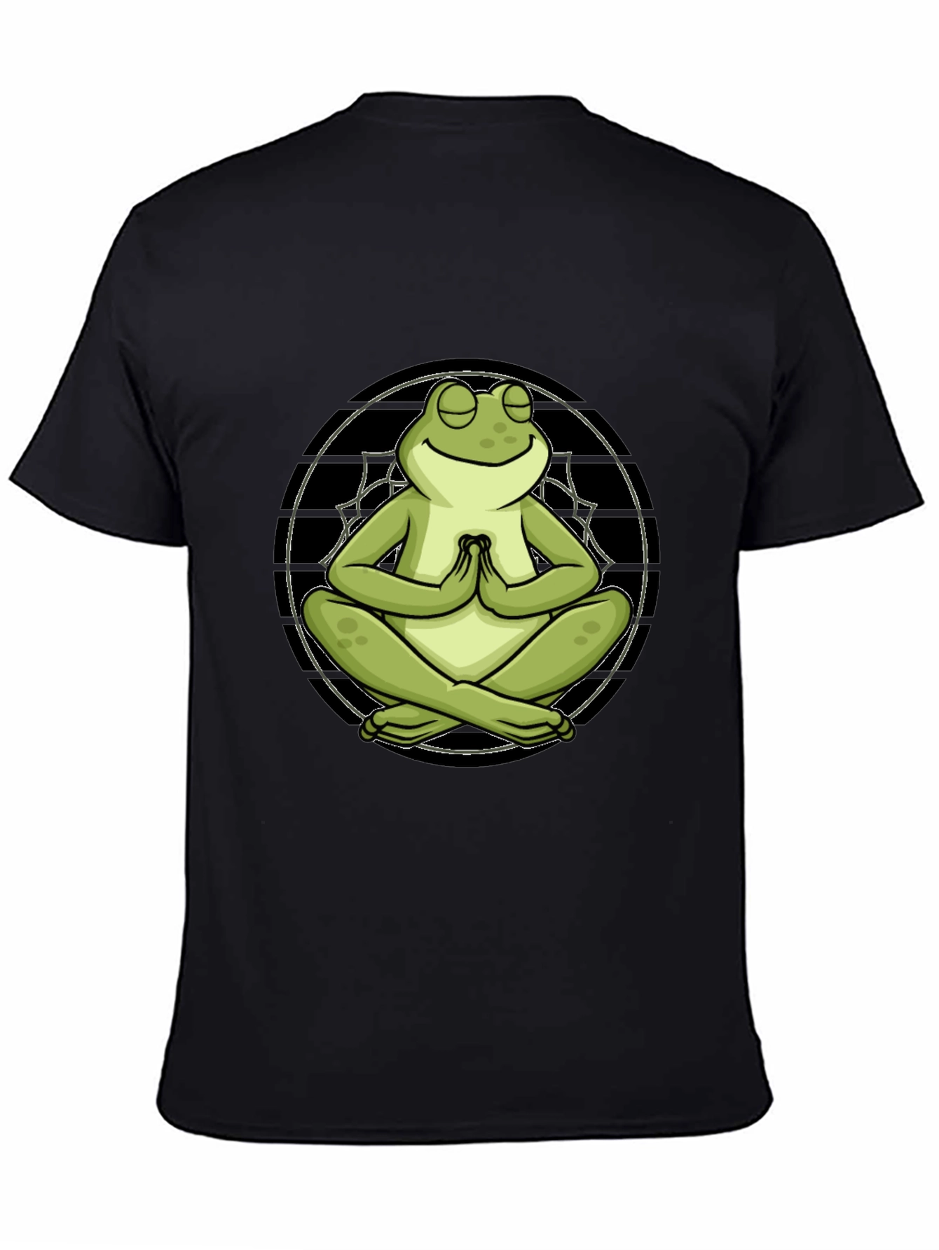 Black Meditating Frog T-Shirt - Relaxed Fit view 4