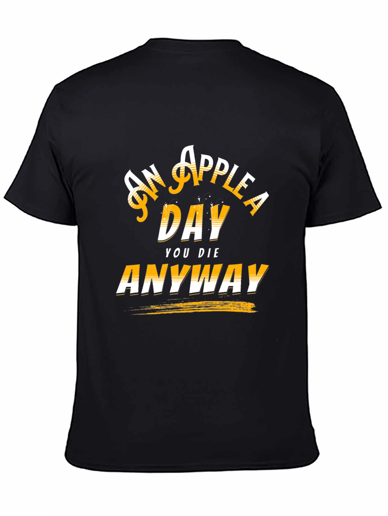 Black An Apple A Day Funny T-Shirt - Unisex view 4