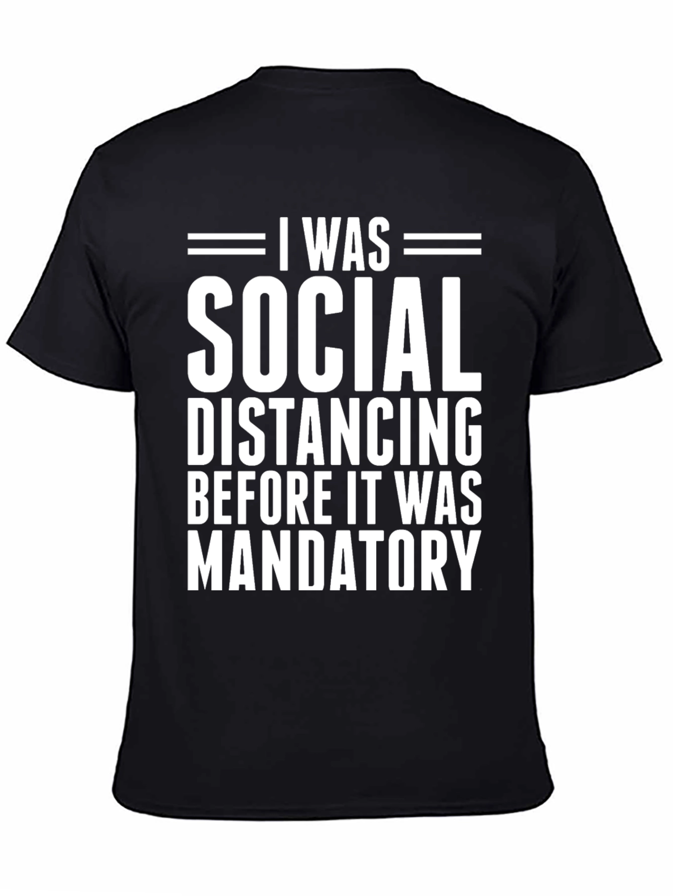 Black Social Distancing Graphic Novelty Men's T-Shirt view 4