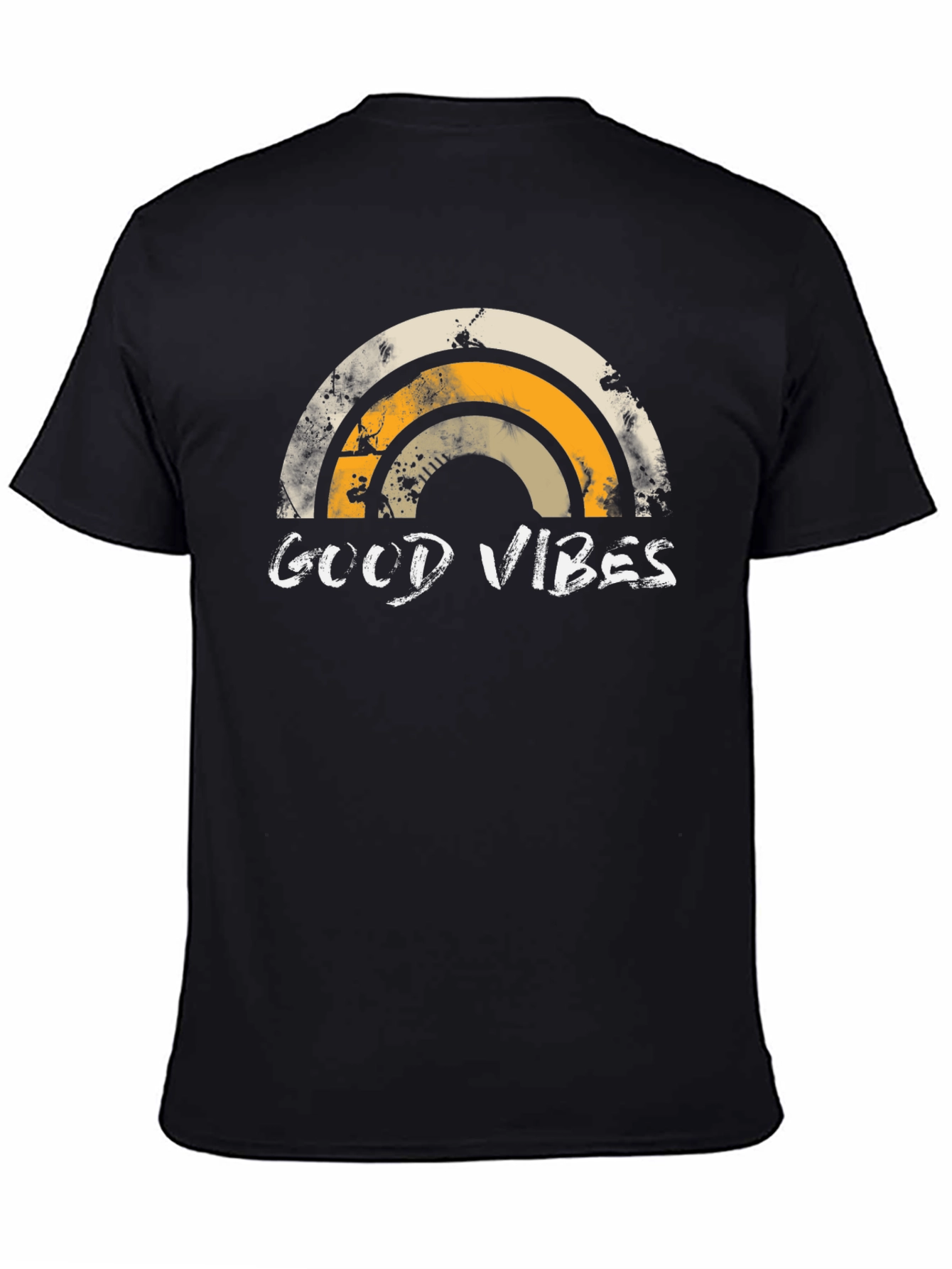 Black Good Vibes Rainbow Graphic Tee view 4