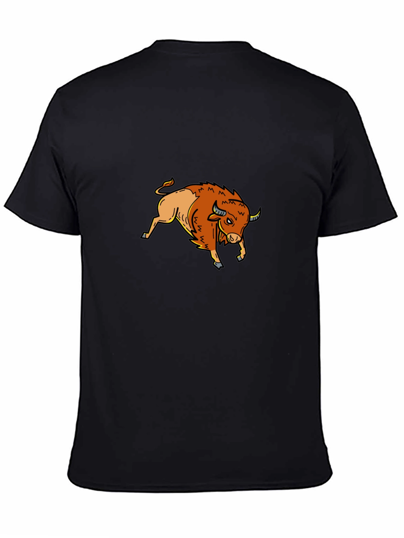 Black Cool Bull Graphic Tee - Black Cotton Shirt view 4